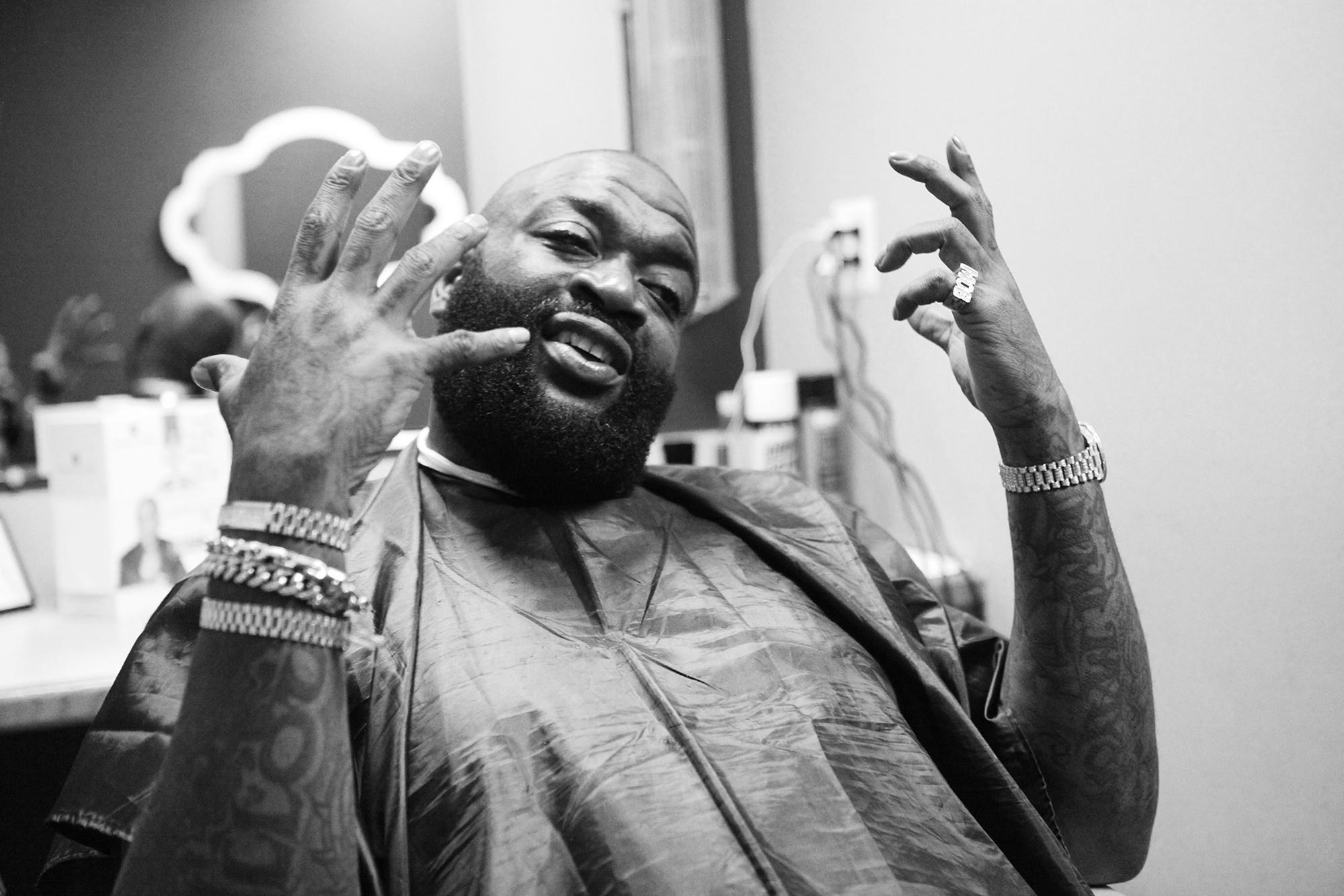 Rick Ross backstage at The Nightly Show with Larry Wilmore on Nov. 12, 2015 in New York City.