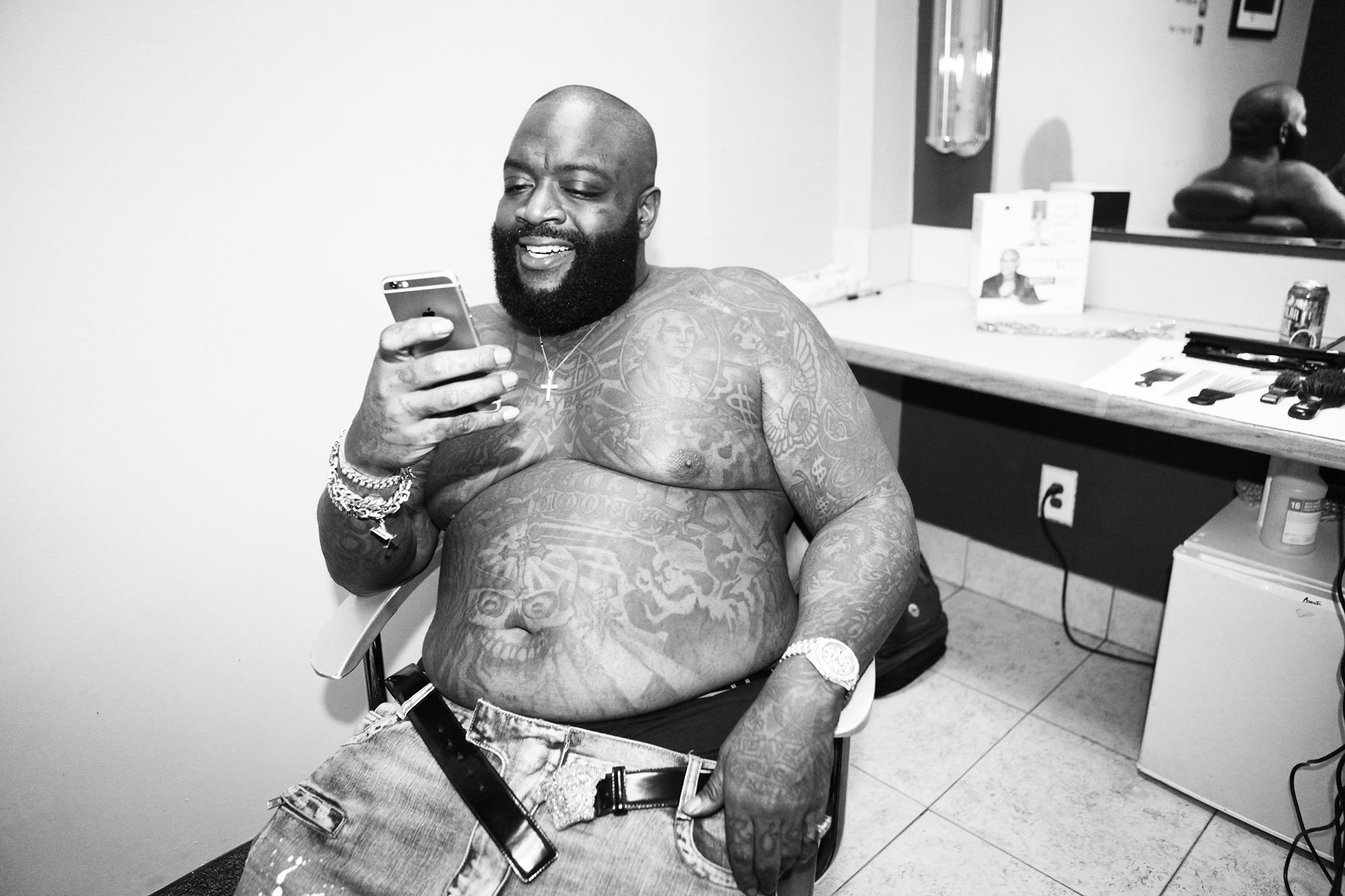 Rick Ross backstage at The Nightly Show with Larry Wilmore on Nov. 12, 2015 in New York City.
