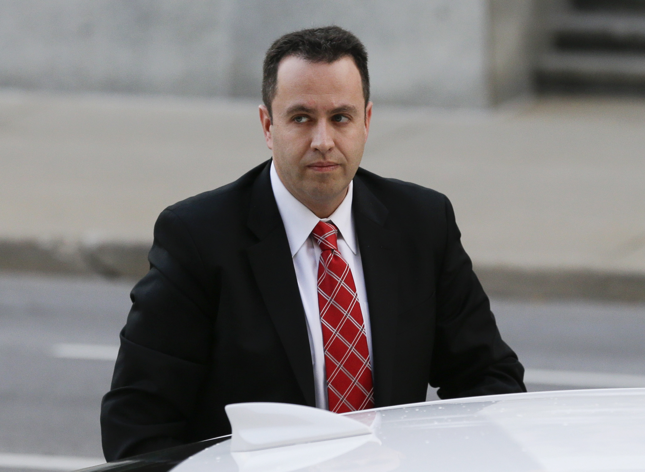 Former Subway pitchman Jared Fogle arrives at the federal courthouse in Indianapolis on Nov. 19, 2015. (Michael Conroy—AP)