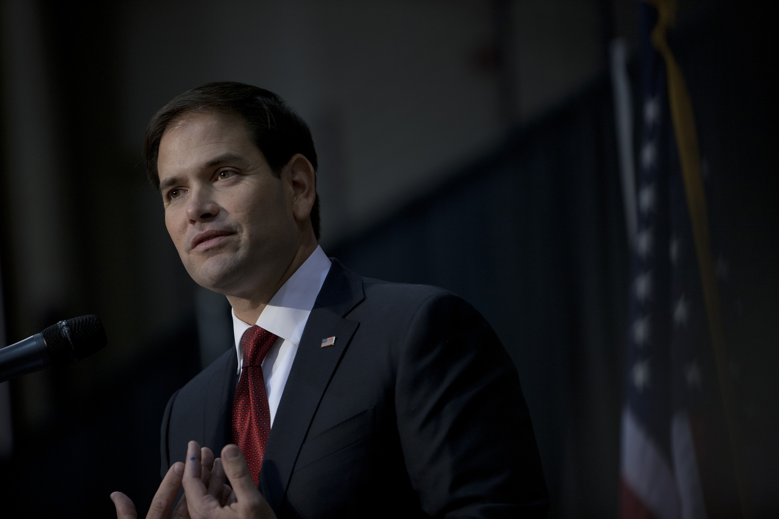 Marco Rubio attends a forum at Northwestern College in Orange City, Iowa, on Oct. 30. (Christopher Morris—VII for TIME)