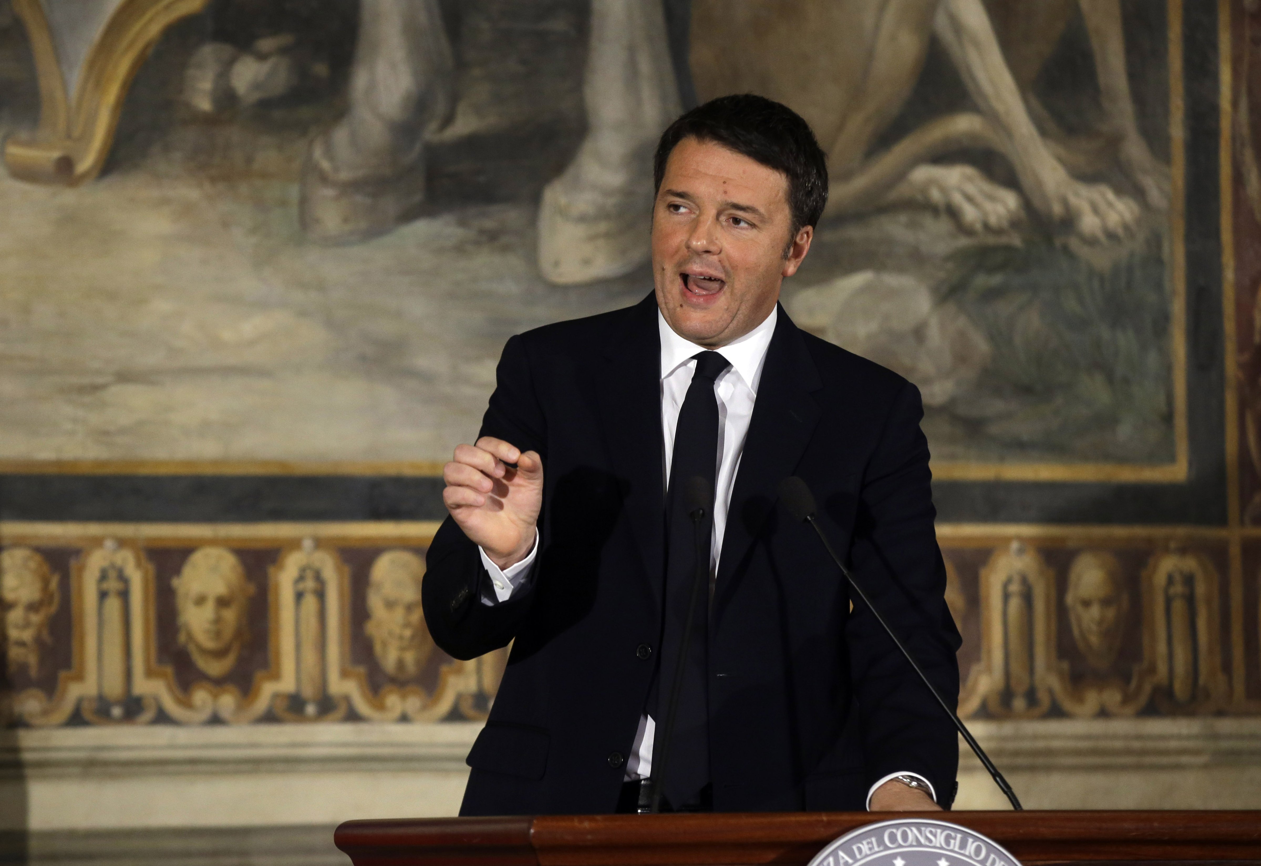 Italian Premier Matteo Renzi speaks in Rome on Nov. 24, 2015. (Gregorio Borgia—AP)