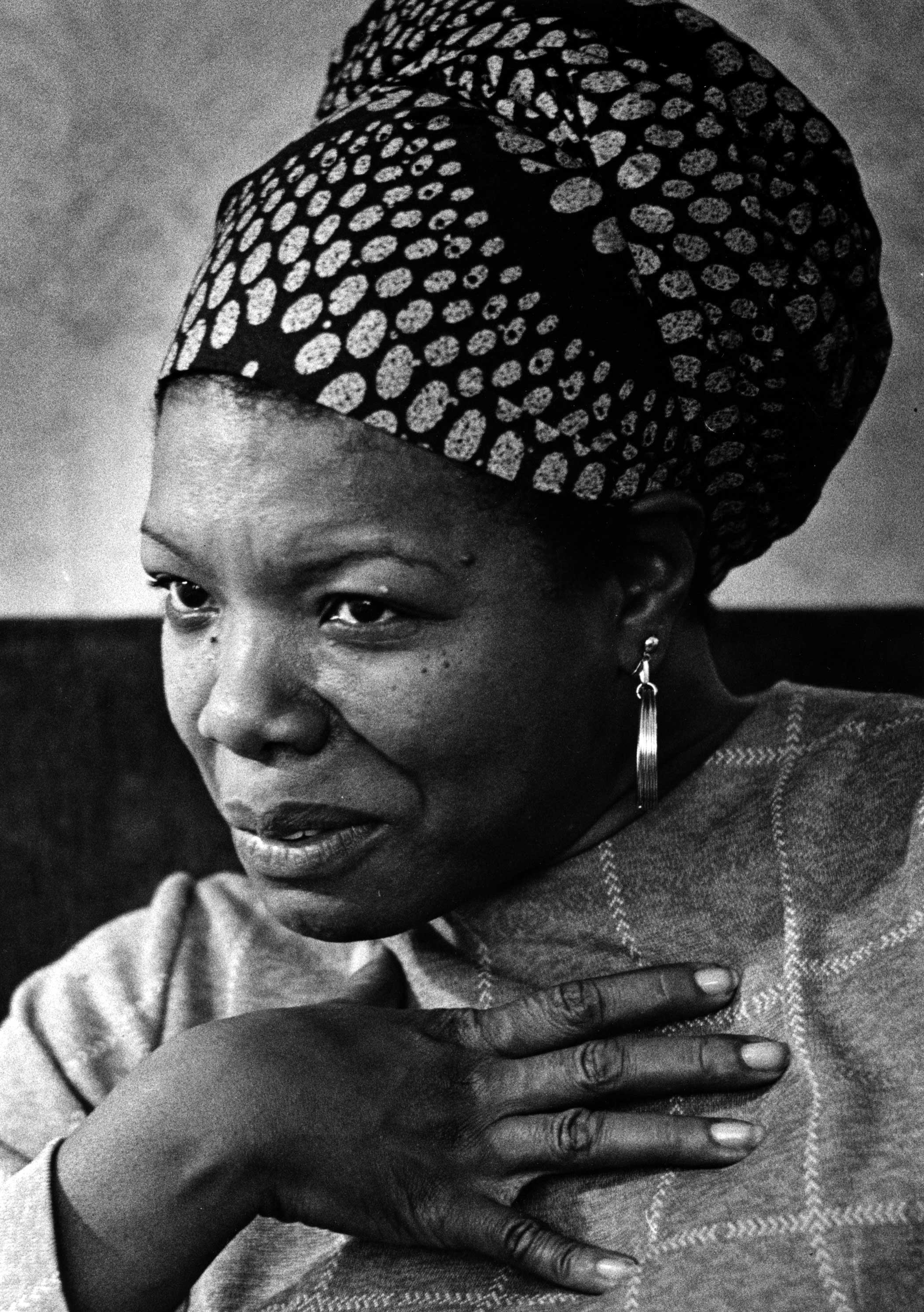 Maya Angelou during an interview in Washington, D.C. on June 3, 1974.