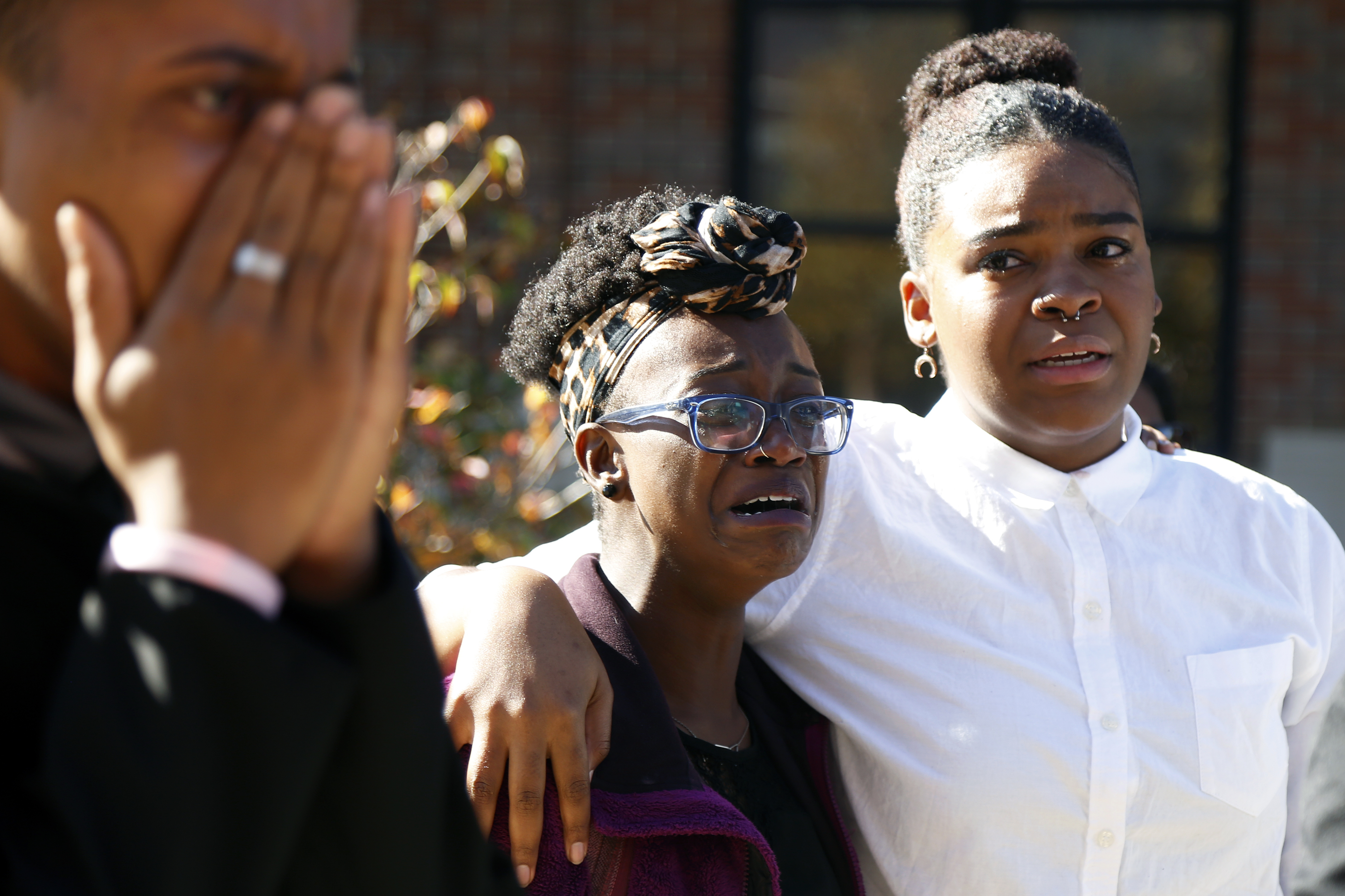 Students become emotional during Concerned Student 1950 protests that included a presentation of their stories of racism on campus on Oct. 7, 2015.