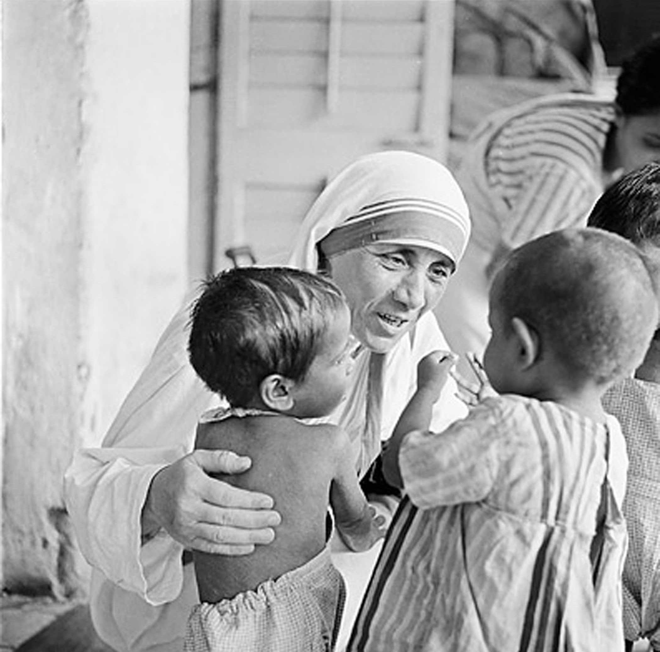 In 1948, when she was 38 years old, Teresa departed the convent in India she had been living in and set out to create her own ministry, the Missionaries of Charity, where she attended to the most forsaken souls in Calcutta — the sick, the dying, the leprous. On top of that, she reached out to the city's many homeless children of the city, giving them shelter and love. The home she opened to welcome them, Nirmala Shishu Bhavan, above, admitted any child who arrived there.