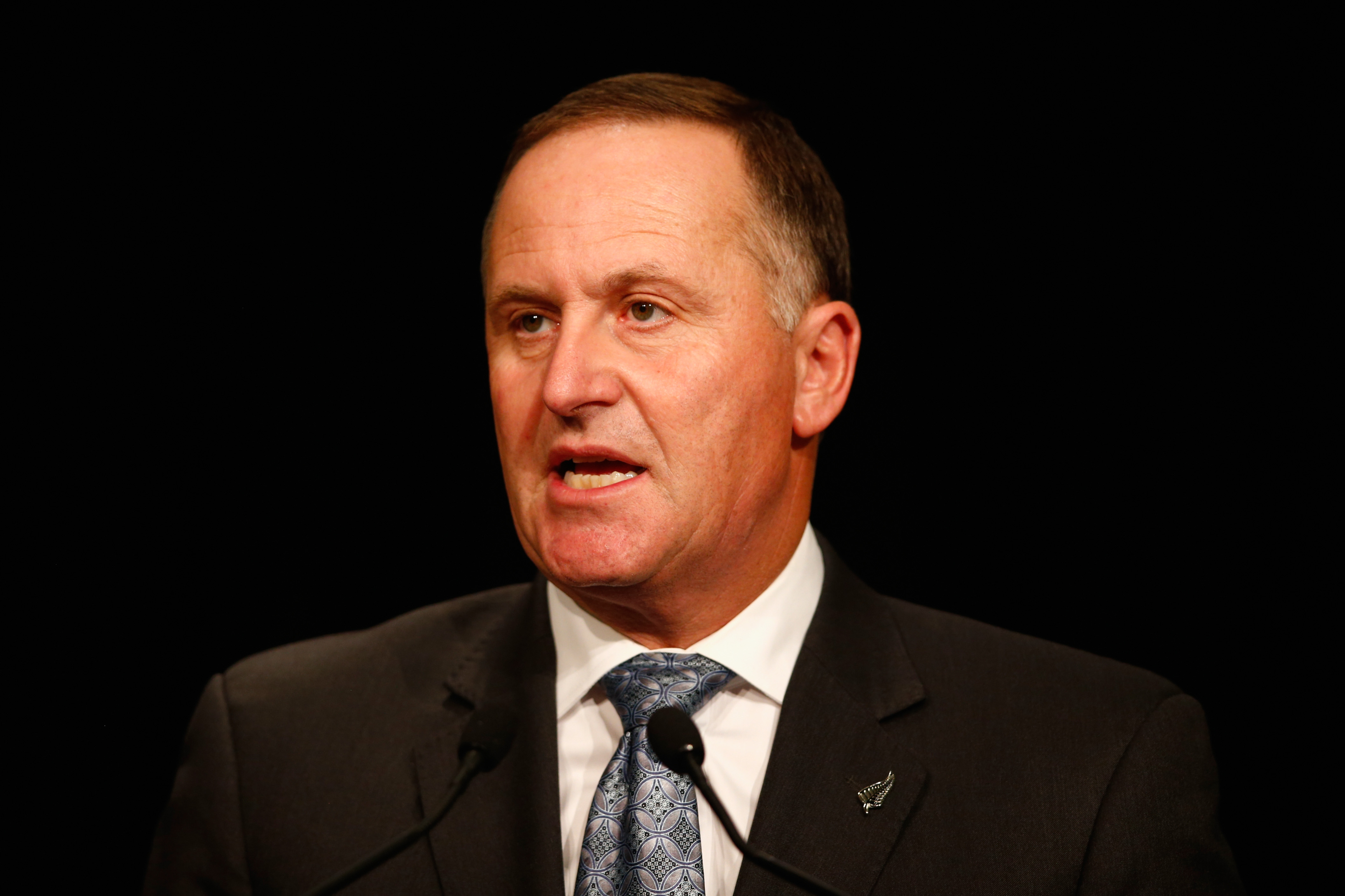 New Zealand Prime Minister John Key delivers his 2015 State of the Nation speech to the Auckland Rotary Club at the Stamford Plaza on January 28, 2015 (Phil Walte—Getty Images)