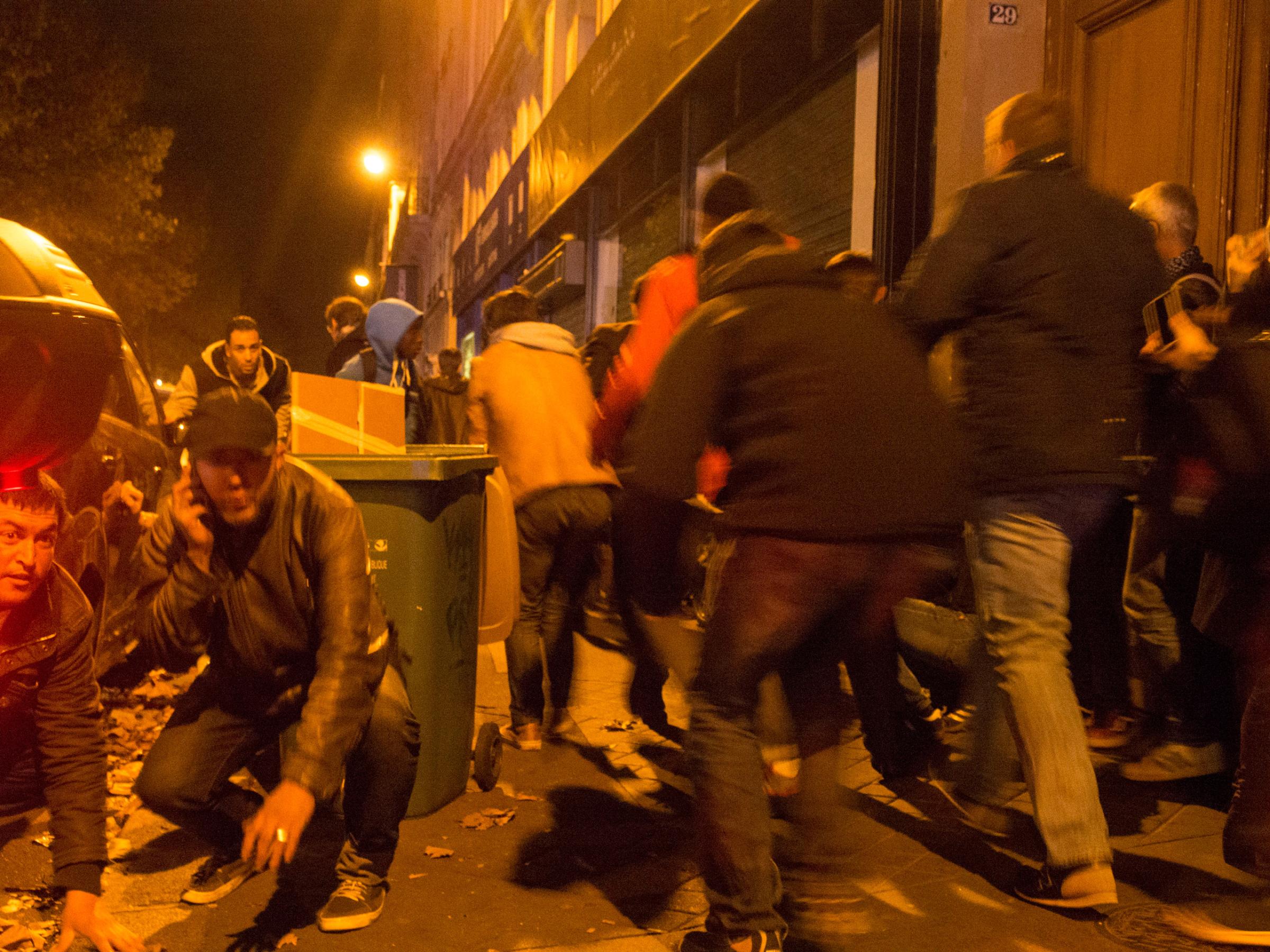 FRANCE. Paris. Terrorist attack. Panic scenes in Quay de Valmy. 2015.