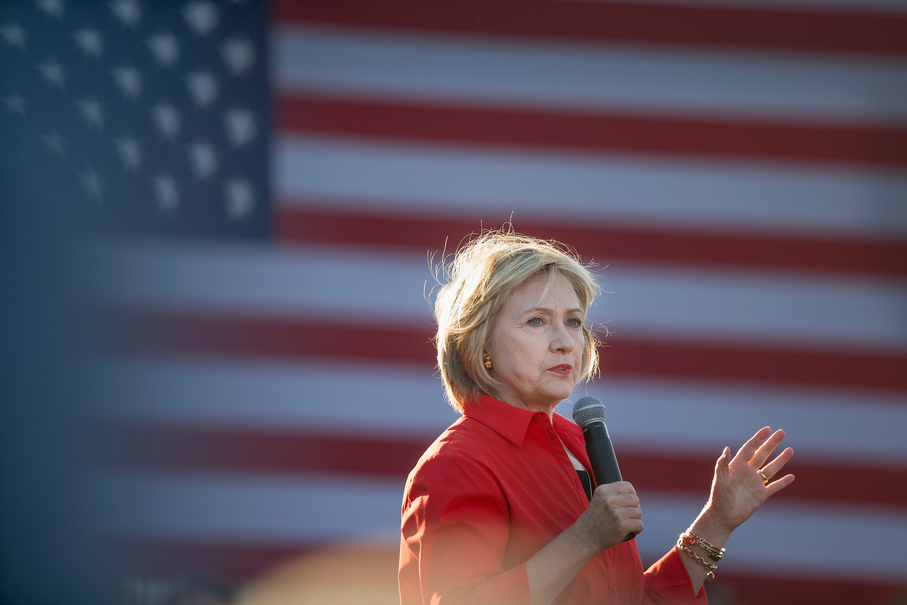 Democratic Presidential Candidate Hillary Clinton Holds Town Hall Meeting In Iowa