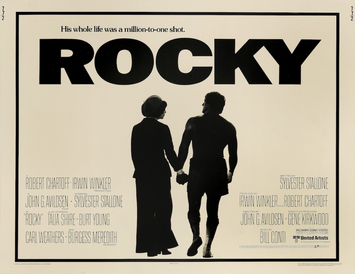 Actors Talia Shire and Sylvester Stallone feature on a poster for the United Artists boxing movie 'Rocky', 1976. (Movie Poster Image Art&mdash;Getty Images)