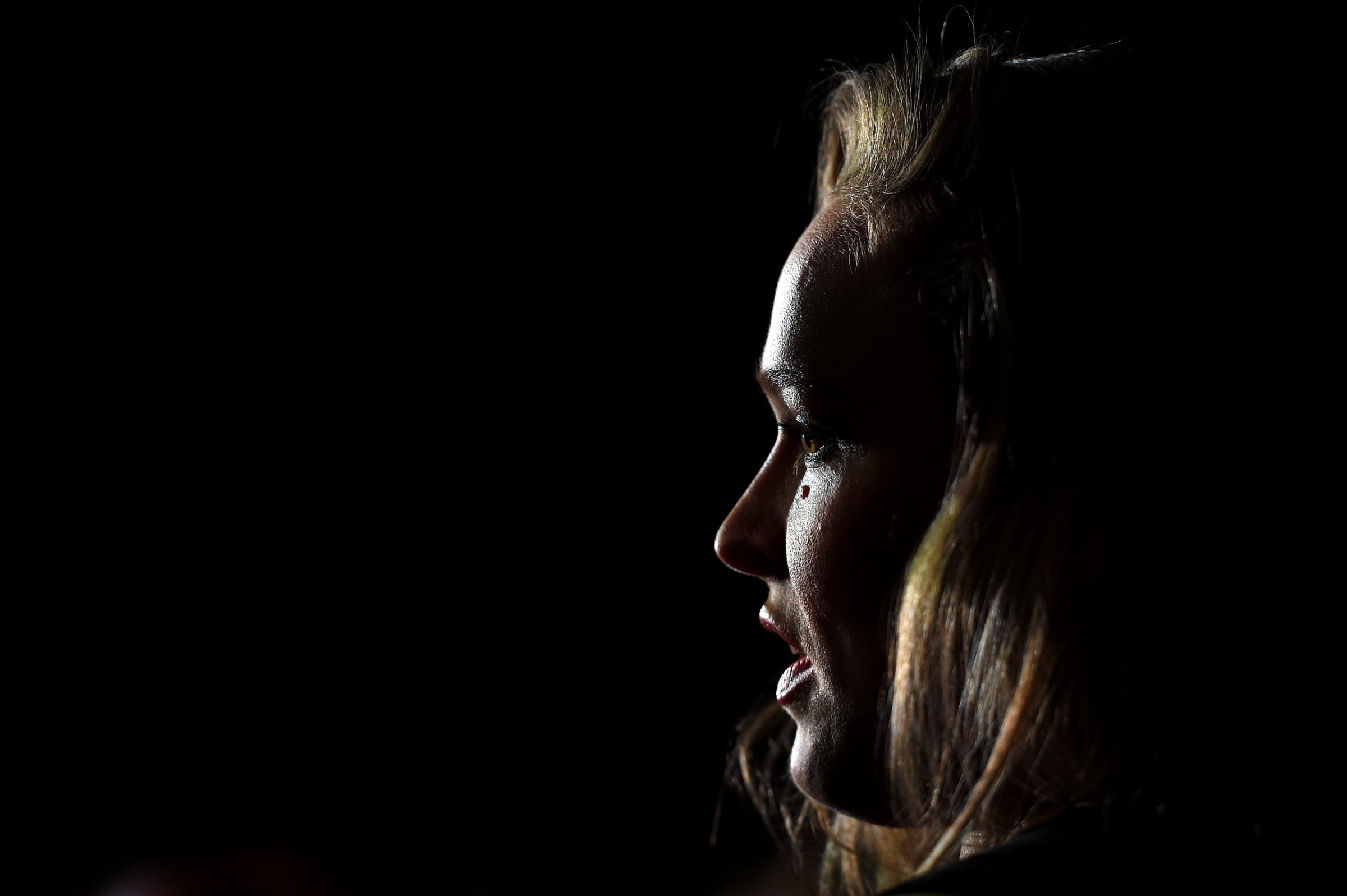 MELBOURNE, AUSTRALIA - NOVEMBER 13: UFC women's bantamweight champion Ronda Rousey of the United States interacts with media during the UFC 193 Ultimate Media Day festivities at Etihad Stadium on November 13, 2015 in Melbourne, Australia. (Photo by Josh Hedges/Zuffa LLC/Zuffa LLC via Getty Images)