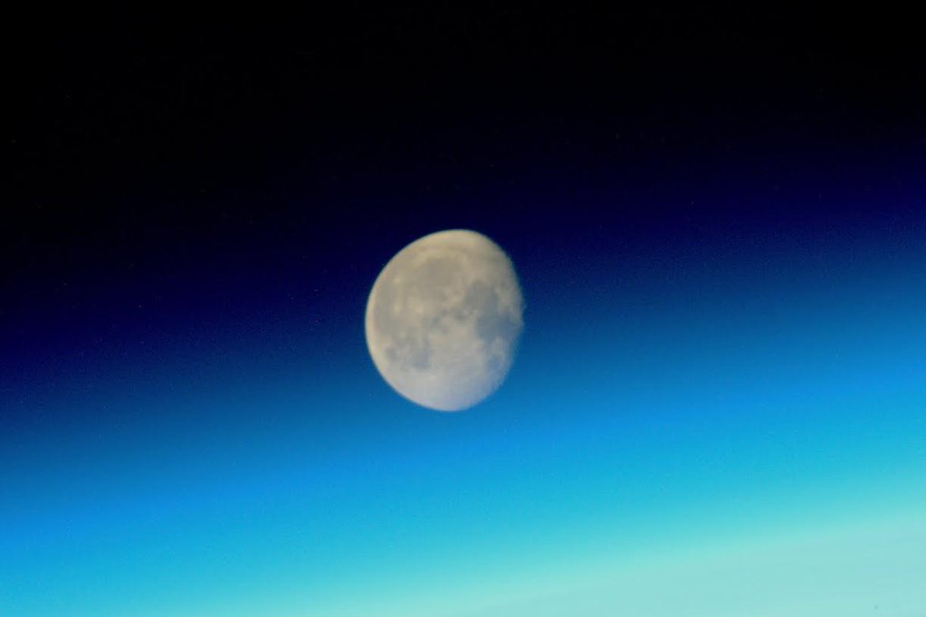 Day 217. #Moon sets. May the howling begin. #GoodNight from @space_station! #YearInSpace  - via Twitter on Oct. 30, 2015
