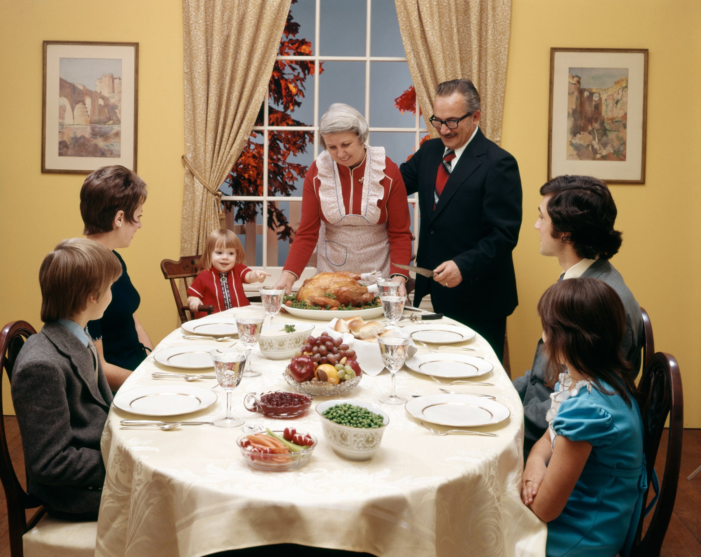 1970s THREE GENERATION thanksgiving
