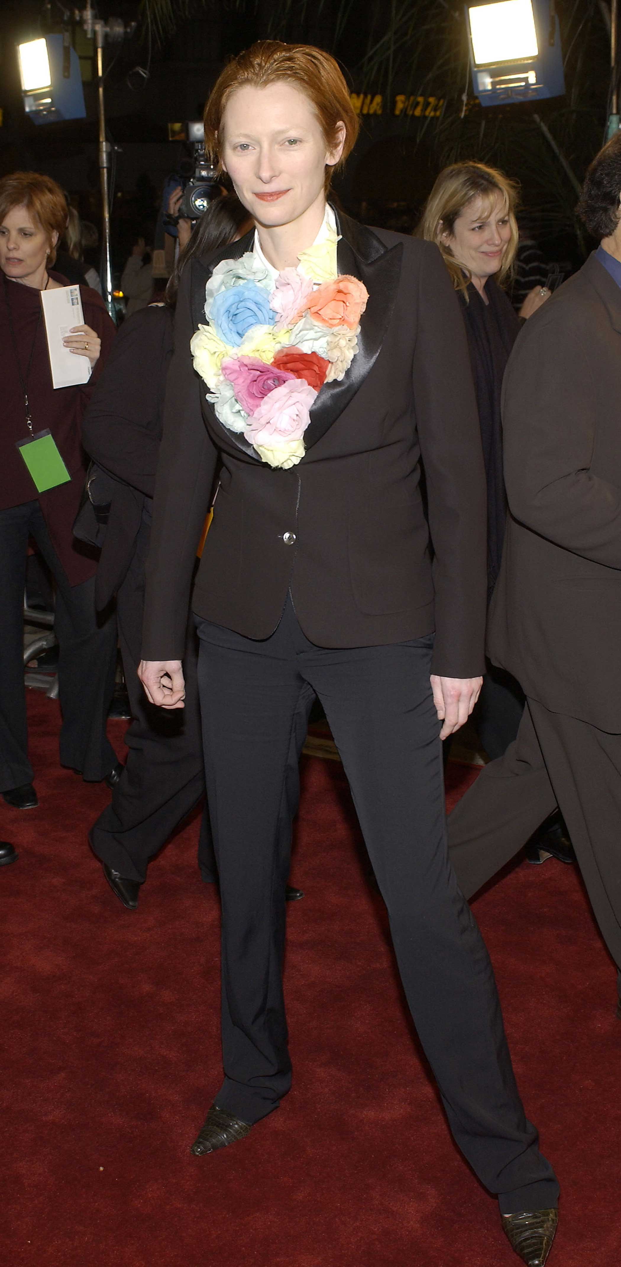 Tilda Swinton attends the premiere of Adaptation on Dec. 3, 2002 in Westwood, Calif.