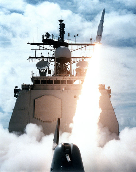 Worked Perfectly: The Vincennes fires the same kind of missile it used to down Iran Air 655 (Navy photo) (Navy photo)