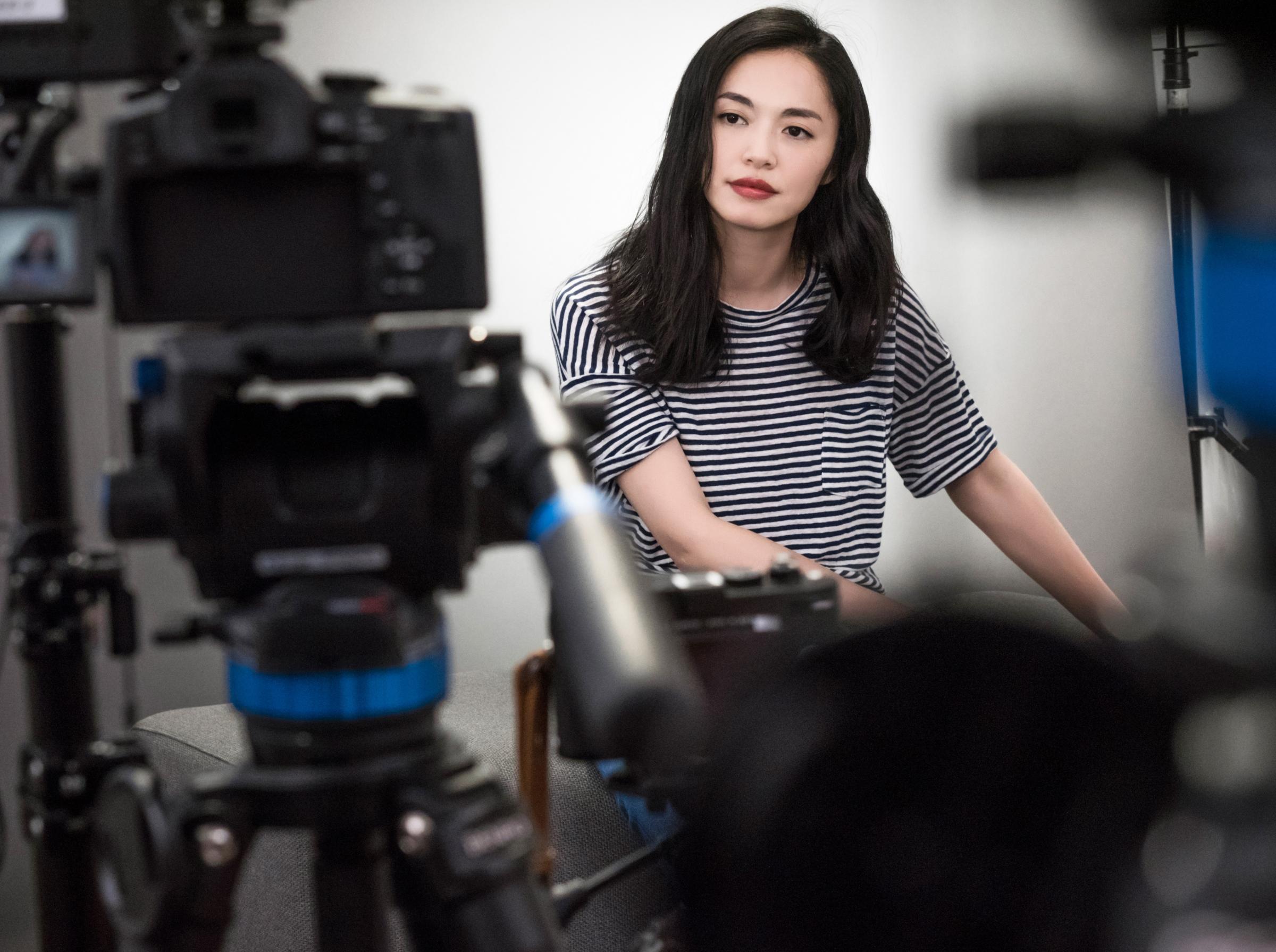 Yao Chen behind the scenes for the 2016 Pirelli Calendar shoot.