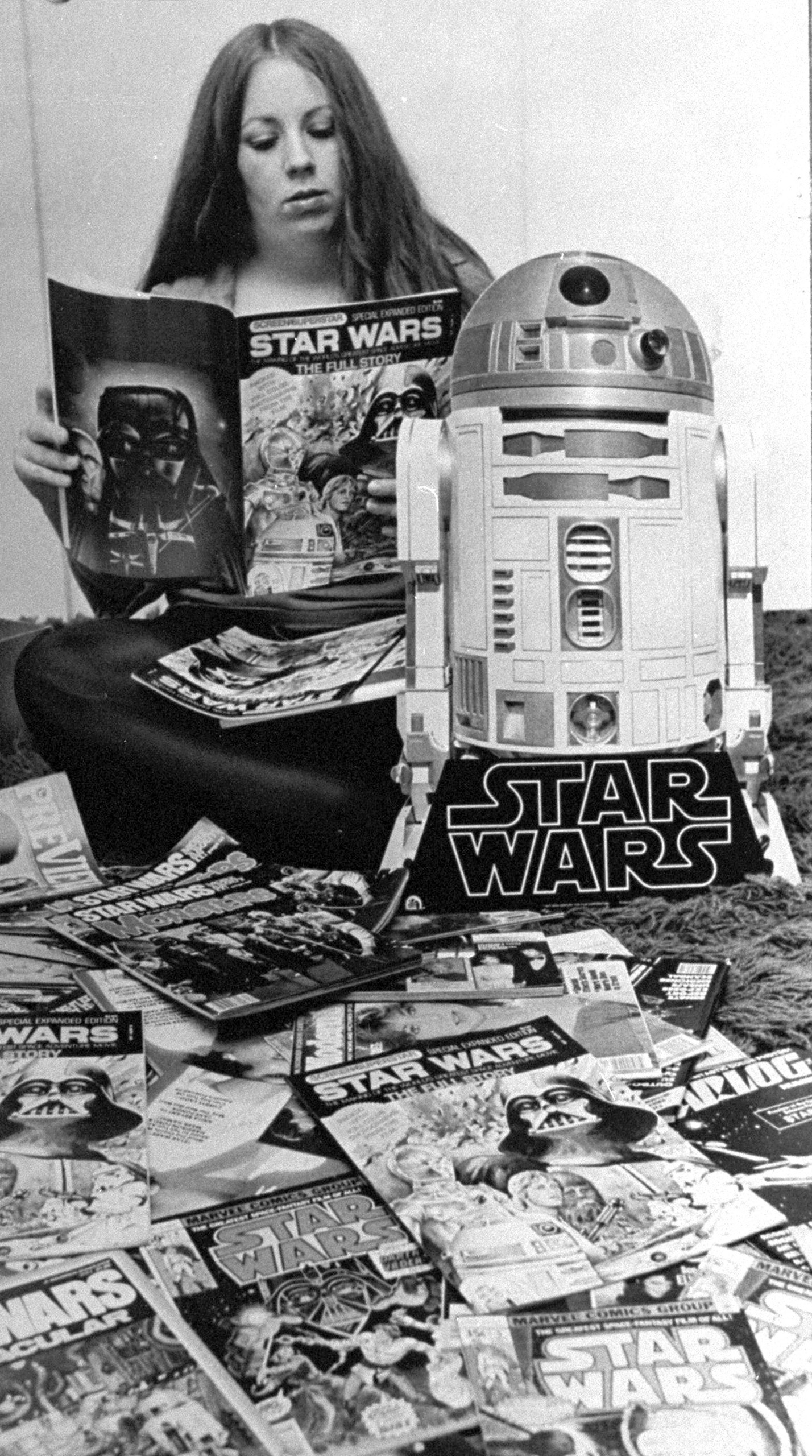 Linda Cappel with her collection of "Star Wars" memorabilia.