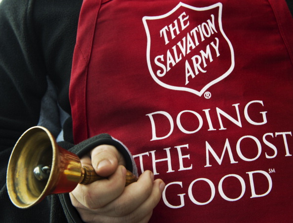 Salvation Army volunteer Bubba Wellens rings the collection bell outside a Giant grocery store November 24, 2012, in Clifton, Virgina. Salvation Army volunteers traditionally are seen collecting donations from holiday shopper for the needy between Thanksgiving and Christmas.             AFP Photo/Paul J. Richards          (Photo credit should read PAUL J. RICHARDS/AFP/Getty Images) (PAUL J. RICHARDS&mdash;AFP/Getty Images)