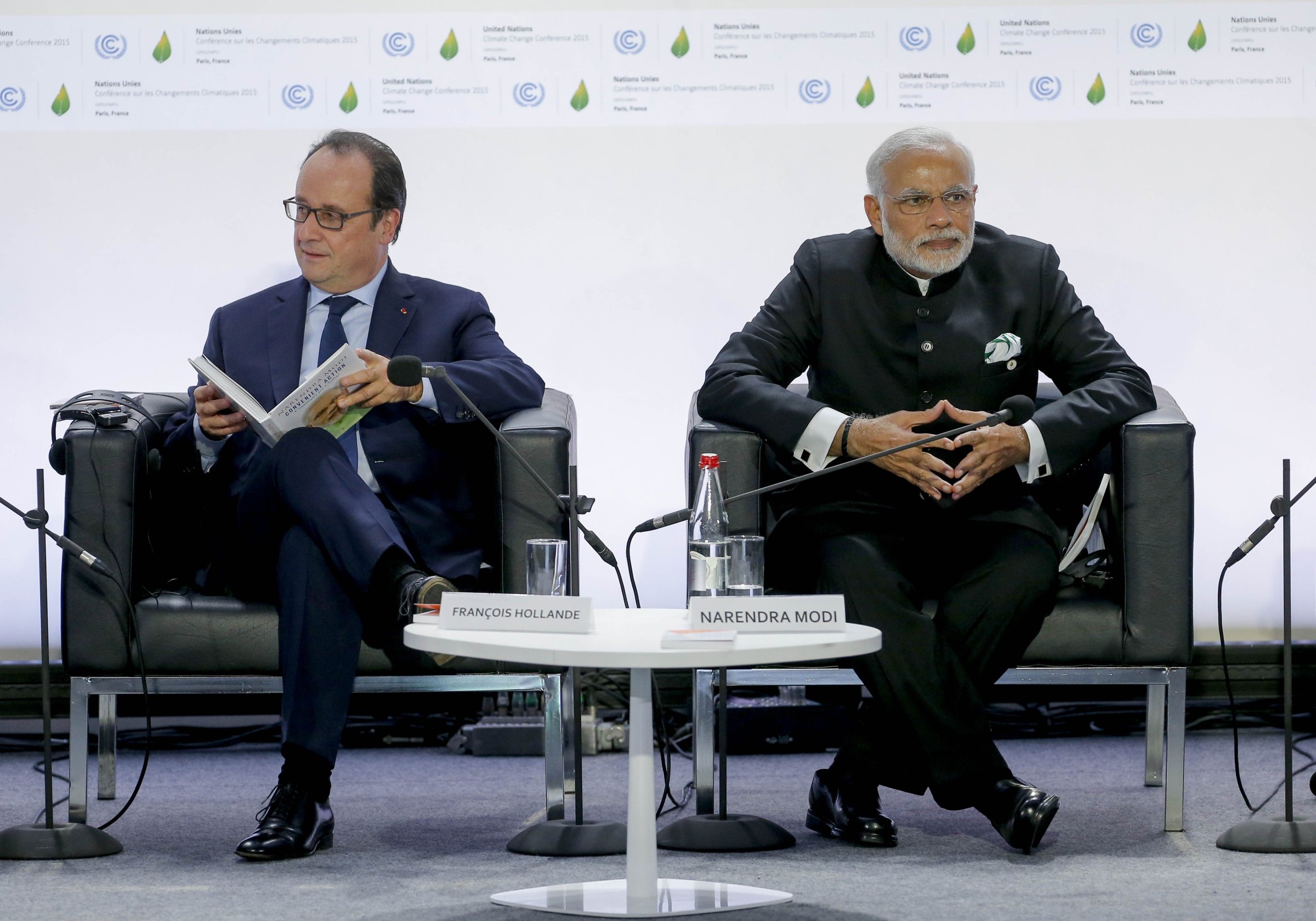 FRANCE-PARIS-COP 21-FRANCE-INDIA-INTERNATIONAL SOLAR ALLIANCE-LAUNCH