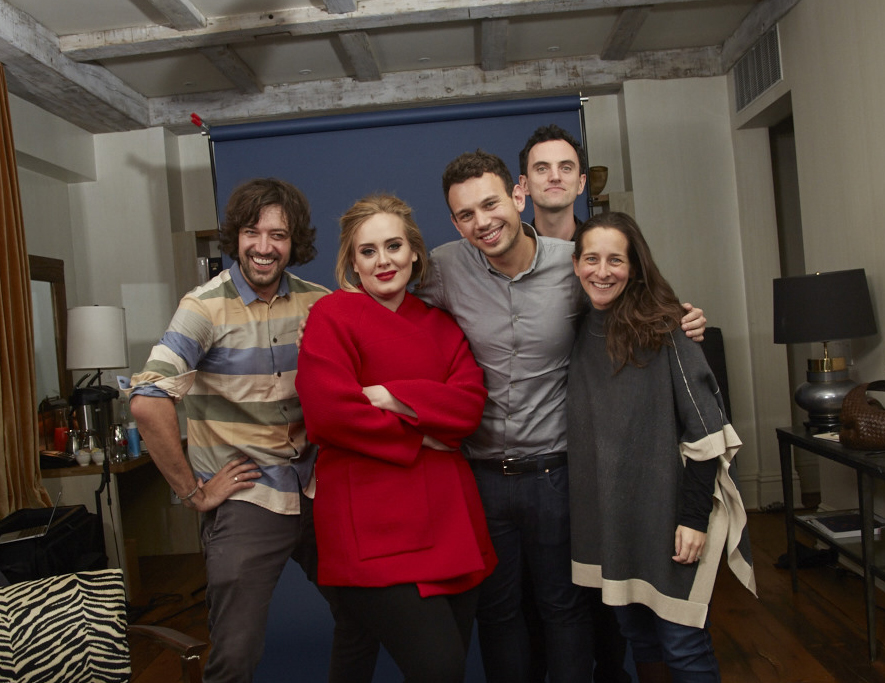 The TIME Photo and editorial team with Adele (Courtesy Erik Madigan Heck)