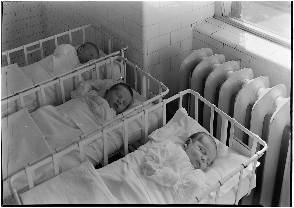Beth Israel Hospital. Stuyvesant Square. Three babies.
