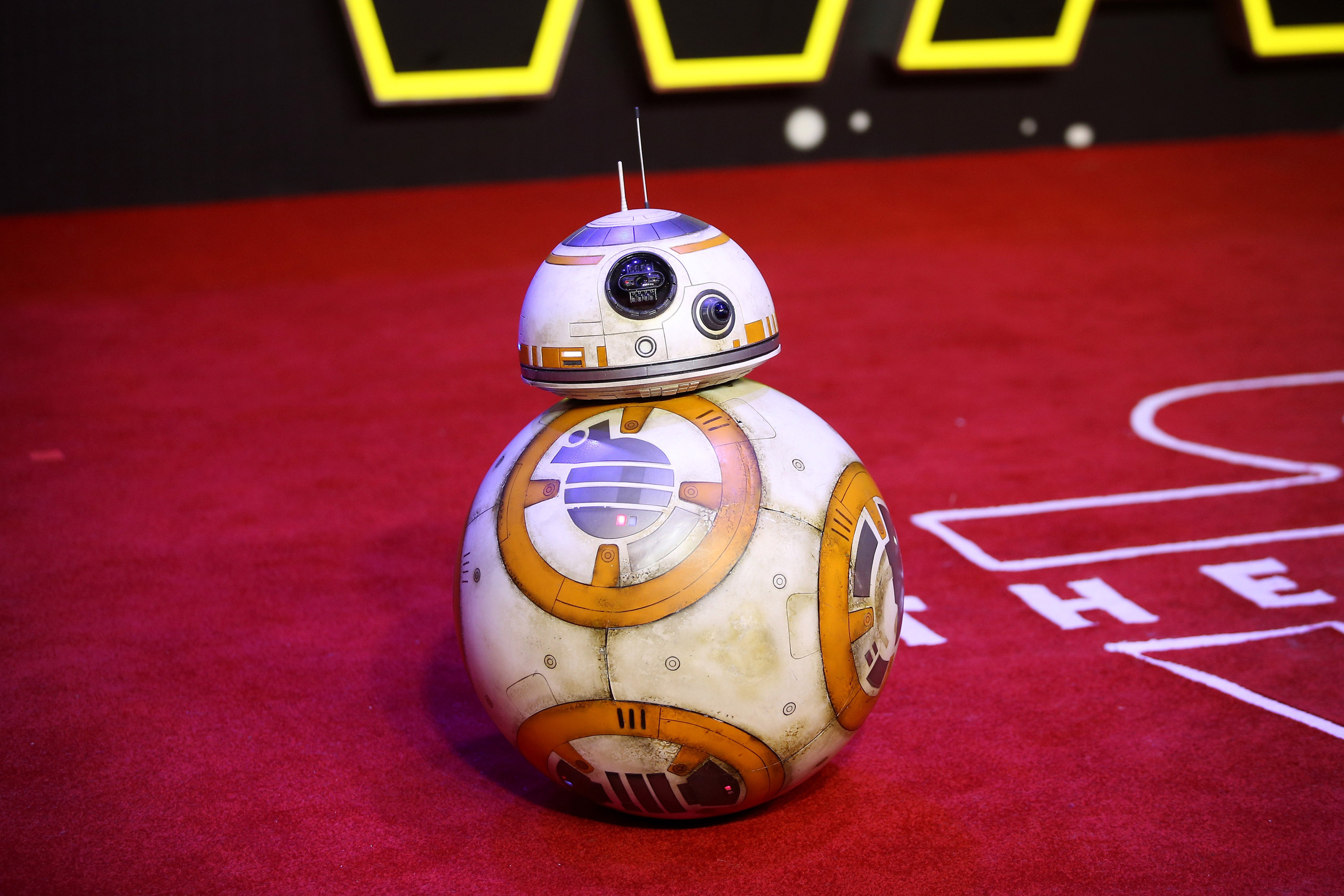 BB-8 attends the European Premiere of "Star Wars: The Force Awakens" at Leicester Square in London on Dec. 16, 2015. (Mike Marsland—WireImage/Getty Imges)