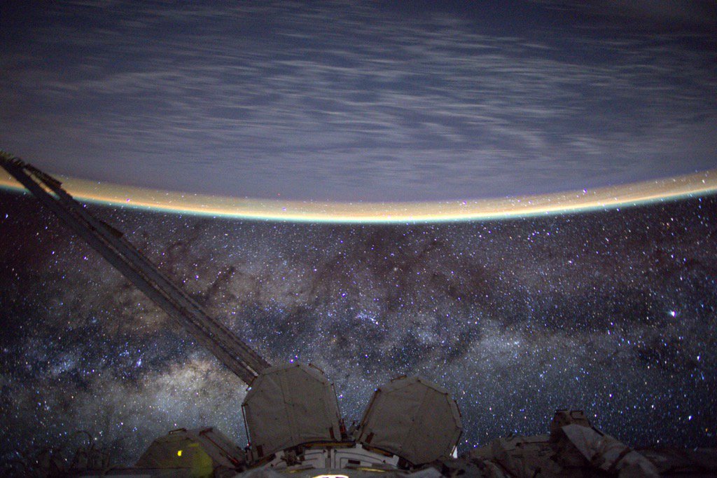 Kjell Lindgren captures on last stunning view of the milkway before his return to Earth on Dec. 10, 2015.