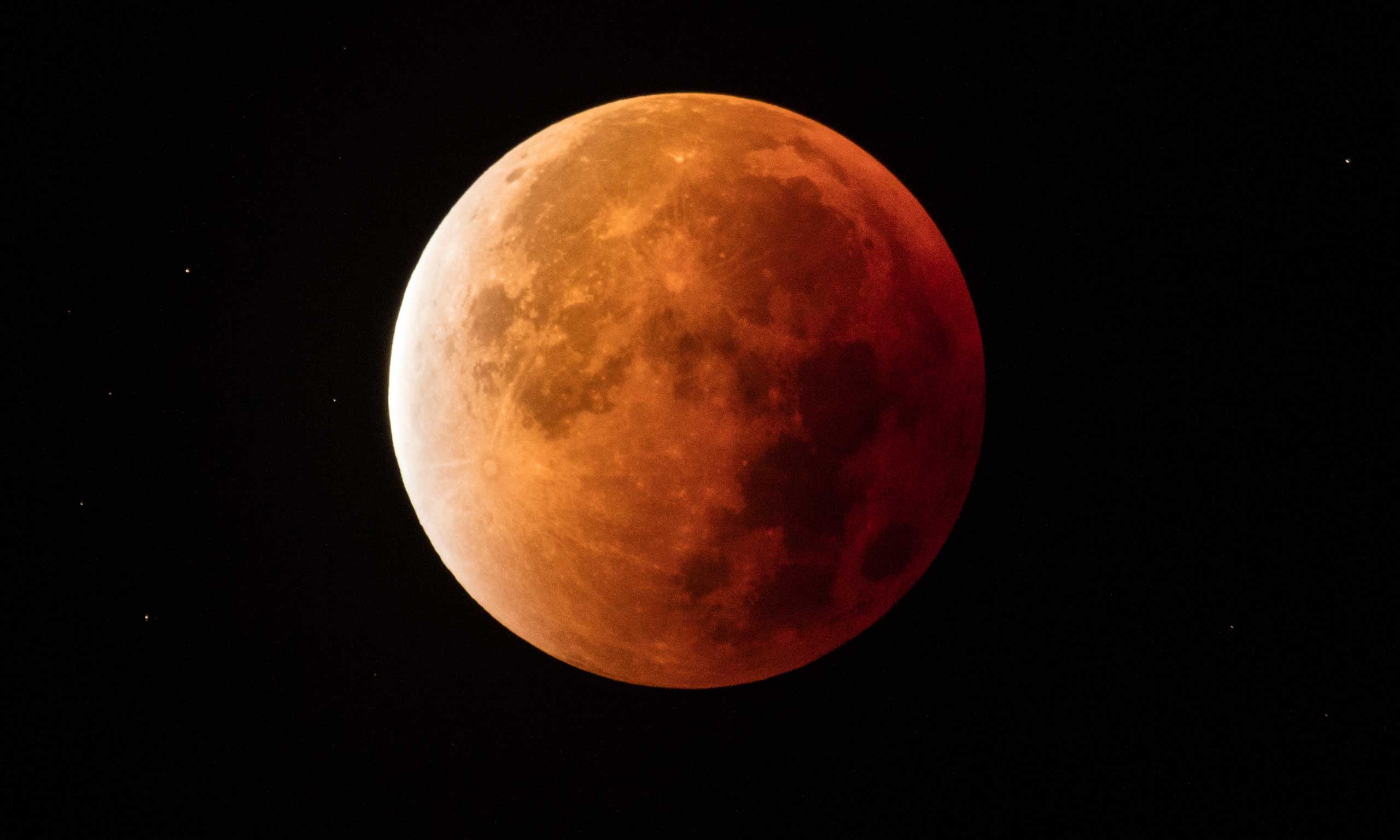 The once in a generation supermoon total lunar eclipse viewed from Glastonbury, England, on Sept. 28, 2015. Three decades had passed since the last time Earth was witness to the triple crown of lunar events — a full moon, a lunar eclipse, and a lunar perigee all at the same time.