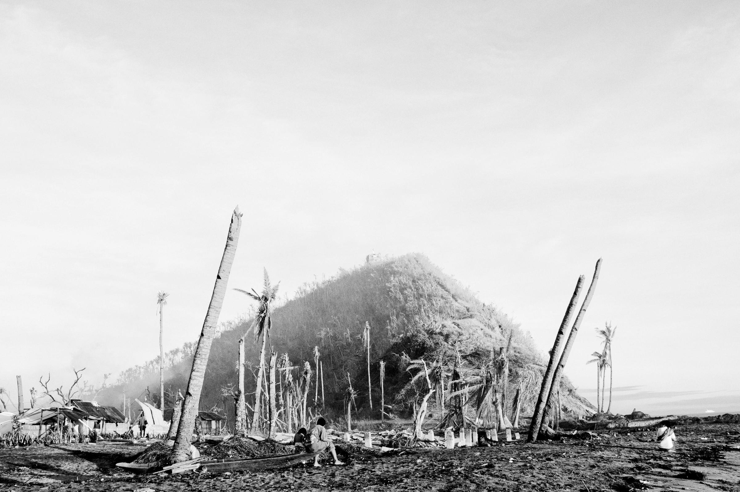The coast of Tanauan in Leyte, Philippines, on Dec. 10, 2013 after Typhoon Haiyan, known locally as Typhoon Yolanda, struck the area.