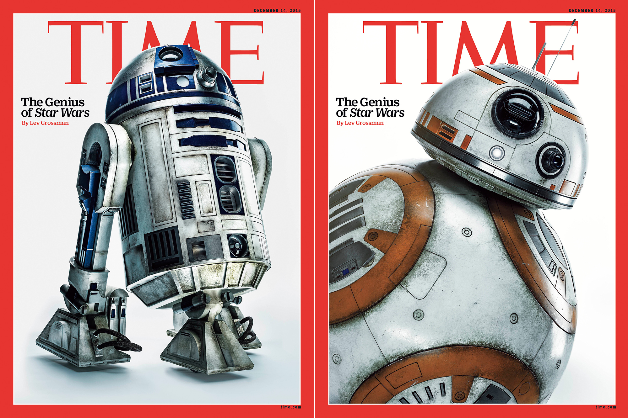 R2-D2 and BB-8 on the cover of the Dec. 14, 2015 issue of TIME. (Marco Grob for TIME)