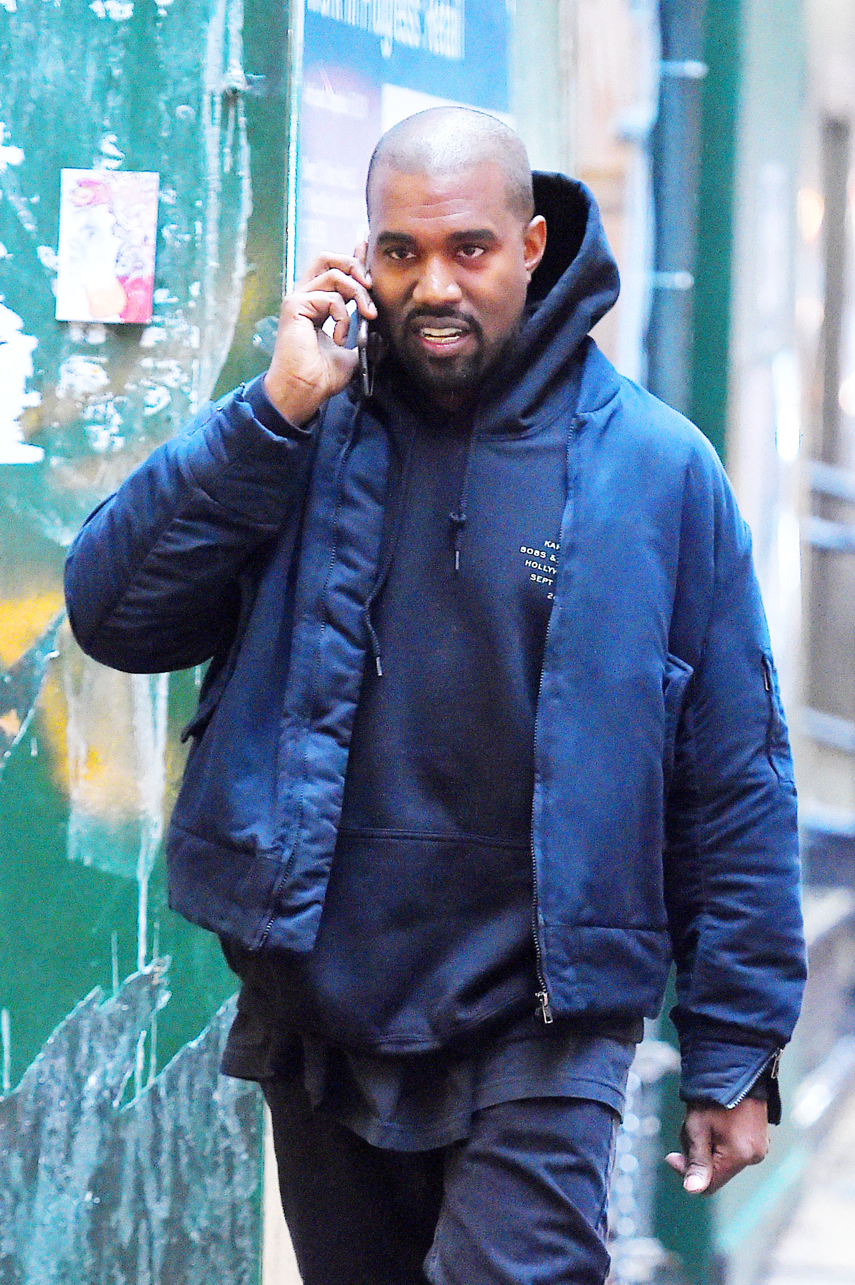 Kanye West seen shopping in Soho, New York City, on Dec. 2, 2015 (Josiah Kamau—2015 BuzzFoto/Getty IMages)