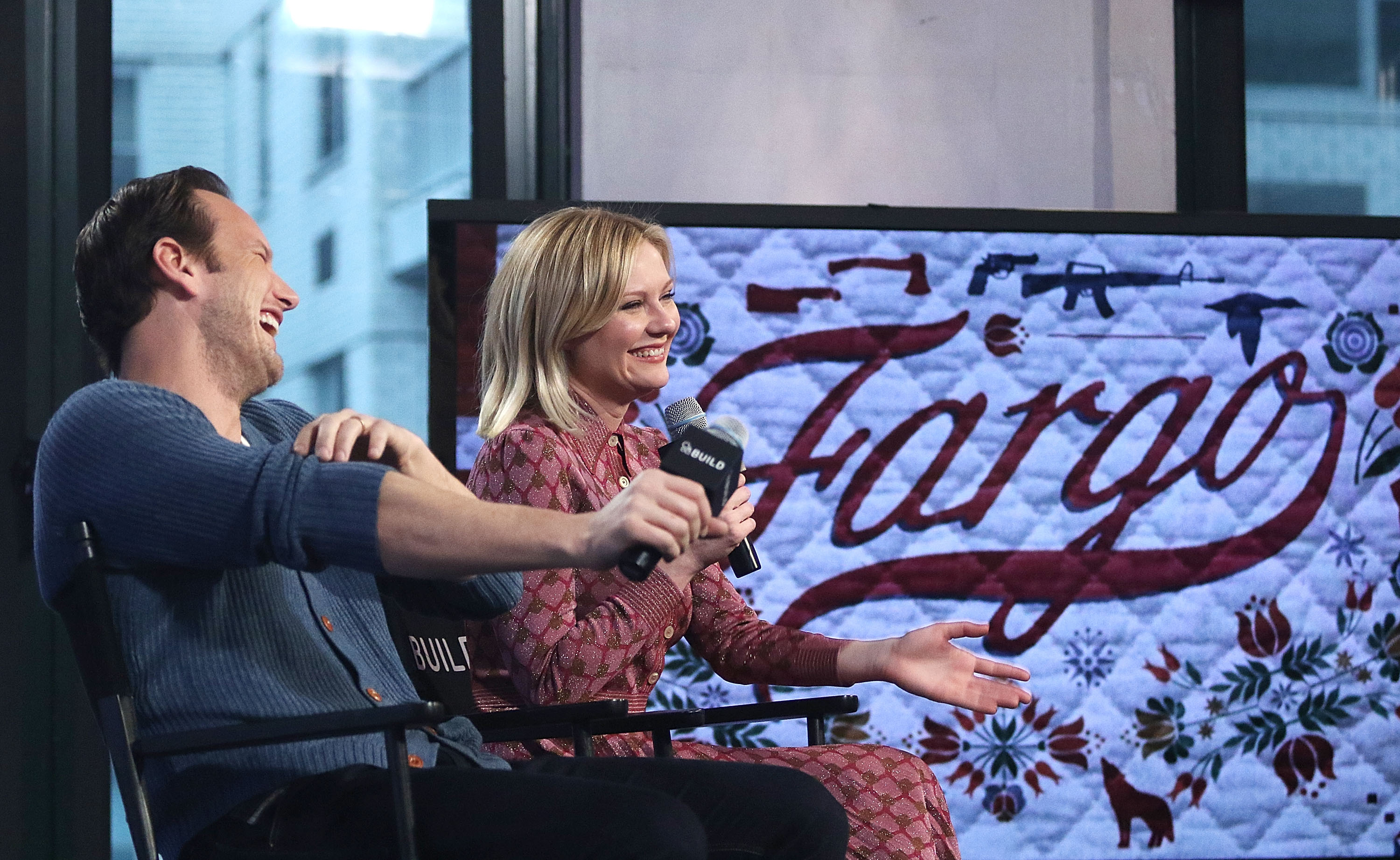 Kirsten Dunst and Patrick Wilson from 'Fargo' attend AOL BUILD Series on Dec. 11, 2015 in New York City. (Laura Cavanaugh—FilmMagic/Getty Images)