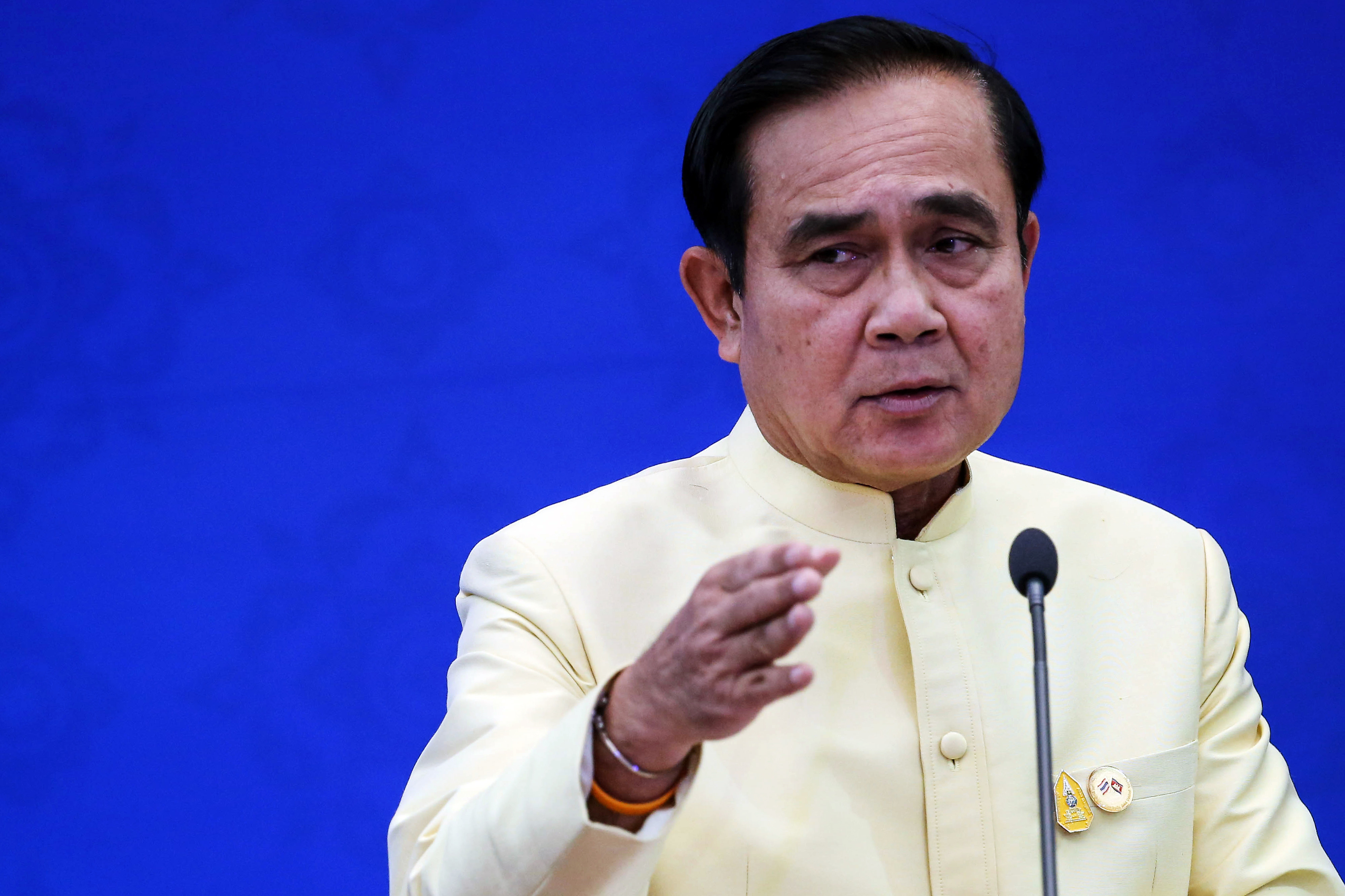 Prayuth Chan-Ocha speaks during a news conference in Bangkok on Dec. 19, 2015 (Dario Pignatelli—Bloomberg/Getty Images)