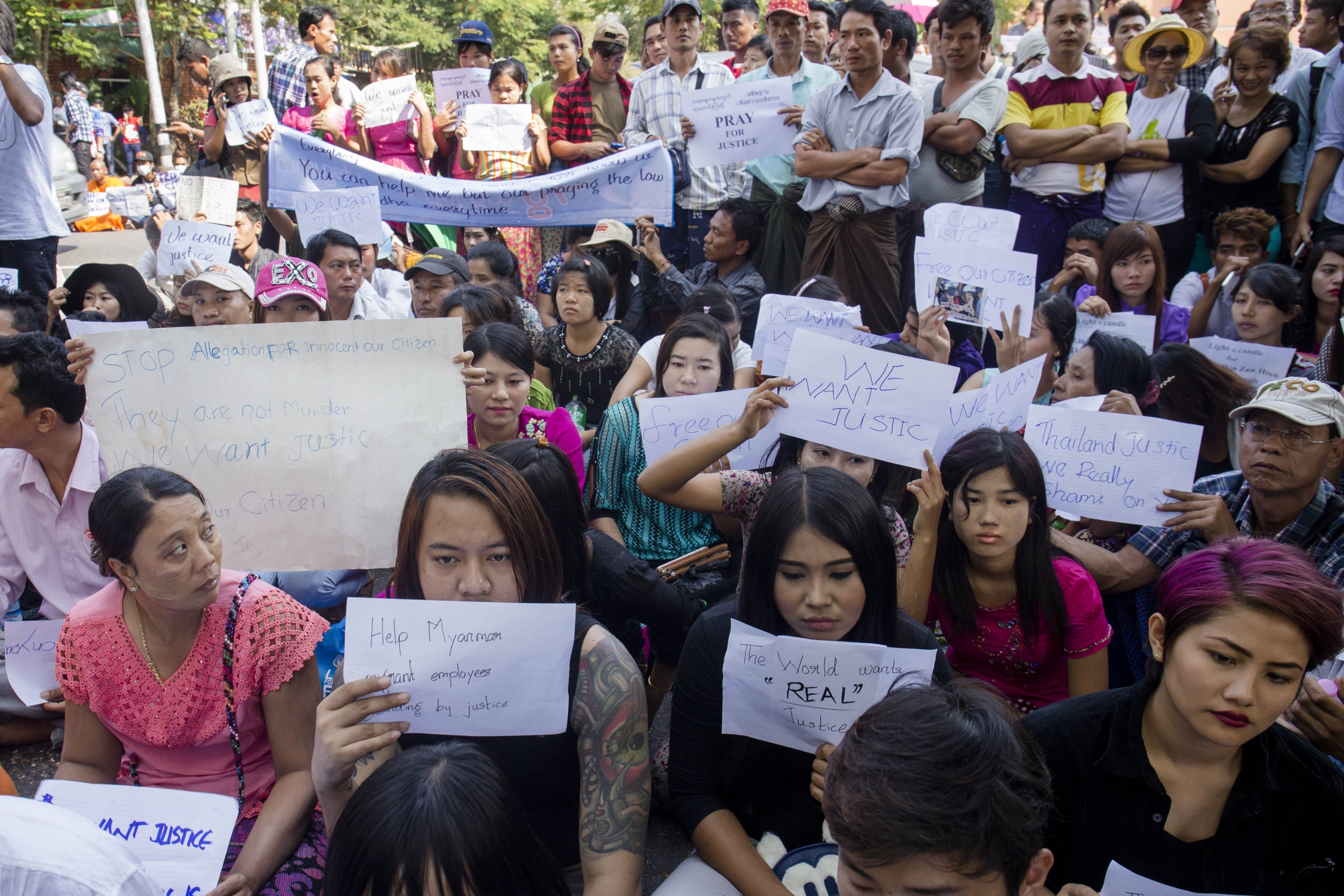 MYANMAR-THAILAND-BRITAIN-TOURISM-CRIME-PROTEST