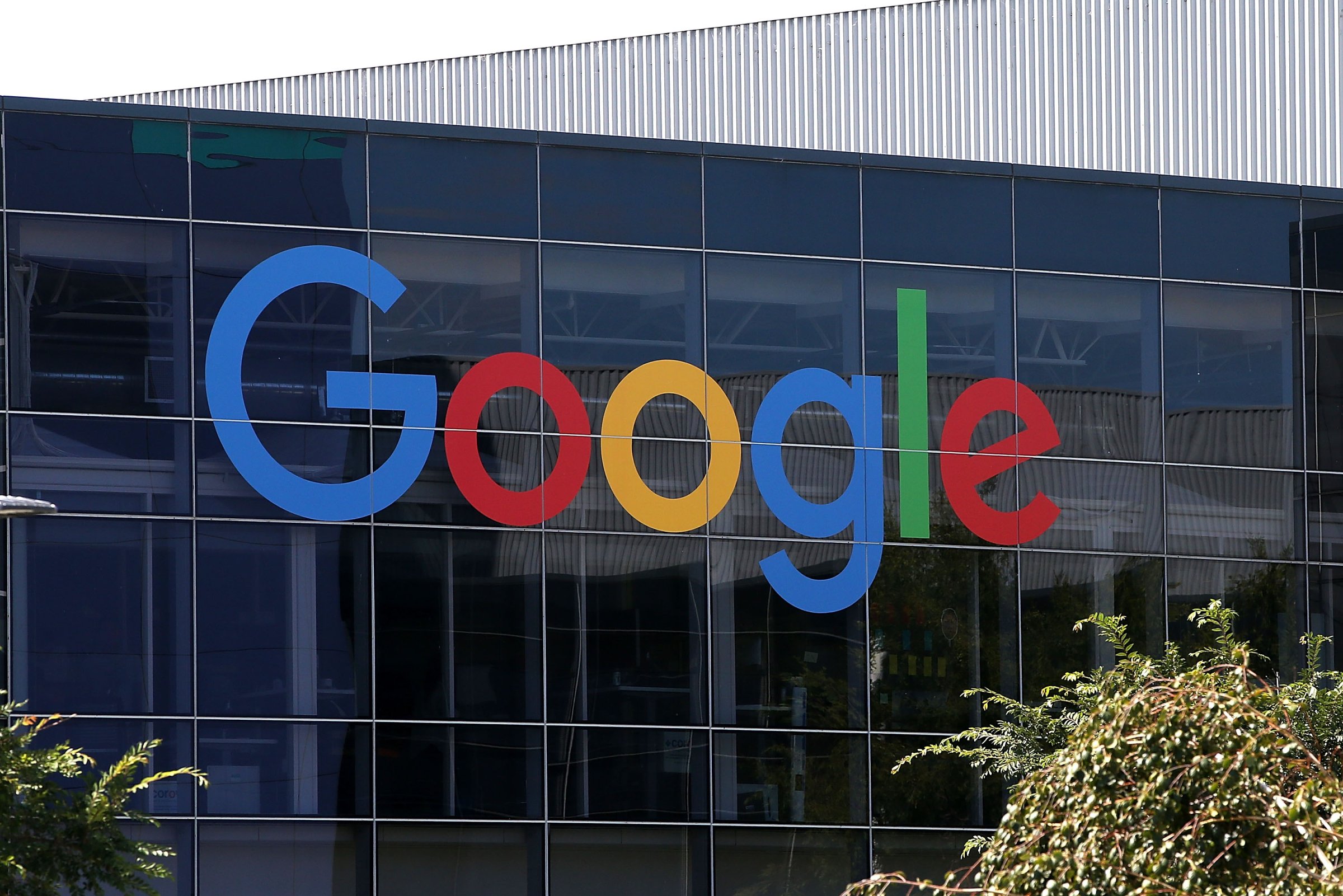 The Google logo is displayed at the Google headquarters on Sept. 2, 2015 in Mountain View, Calif.