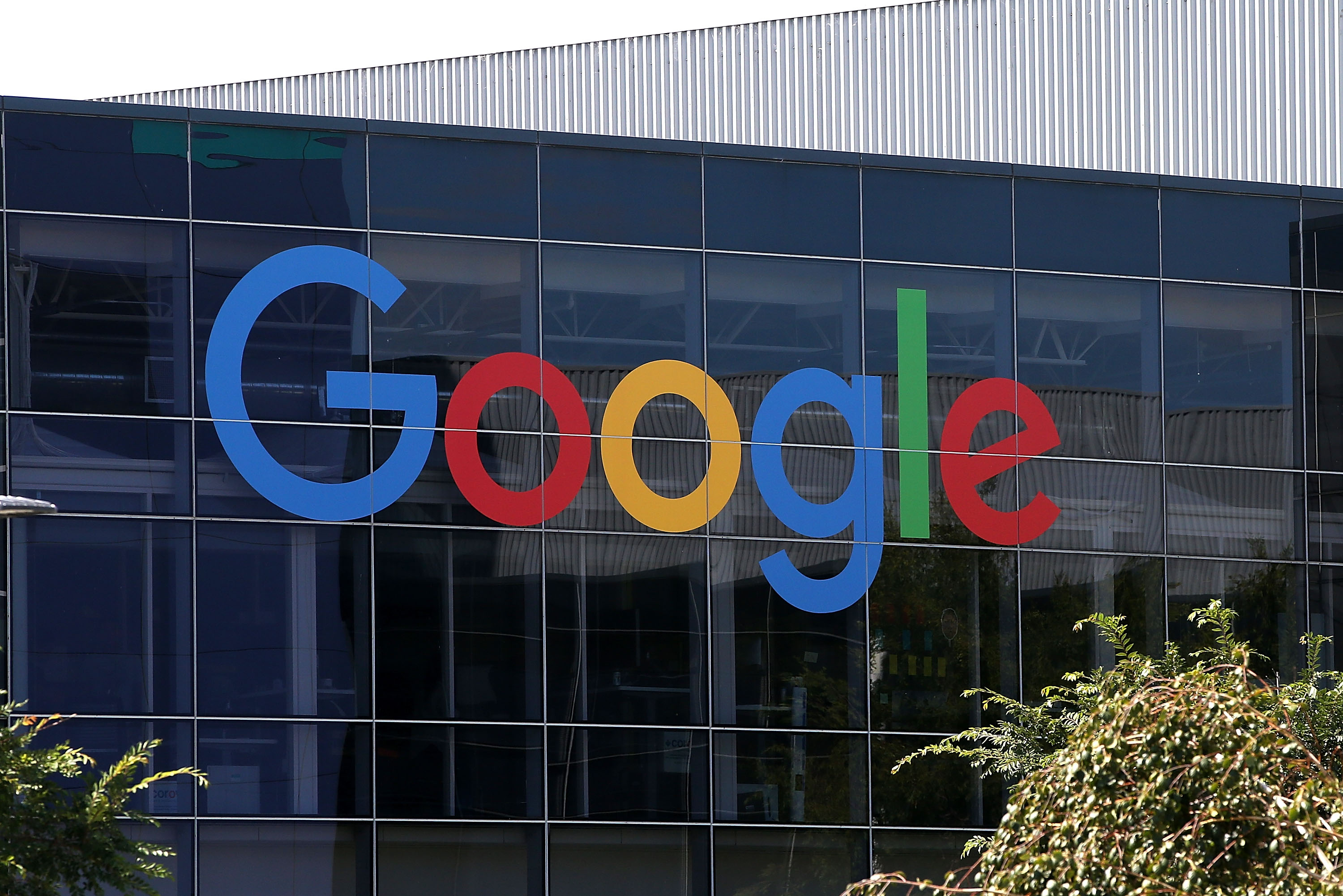 The Google logo is displayed at the Google headquarters on Sept. 2, 2015 in Mountain View, Calif. (Justin Sullivan—Getty Images)