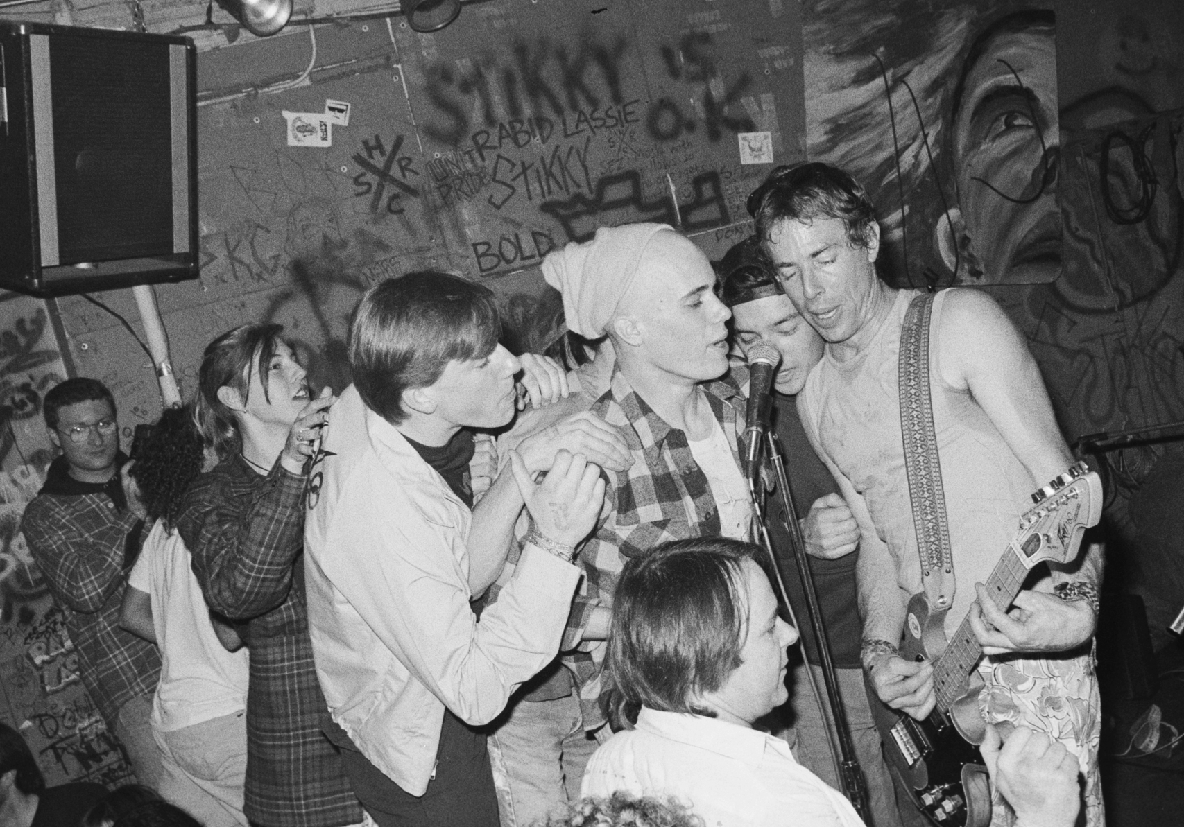 Larry Livermore, right, performs at 924 Gilman Street in this undated photo.