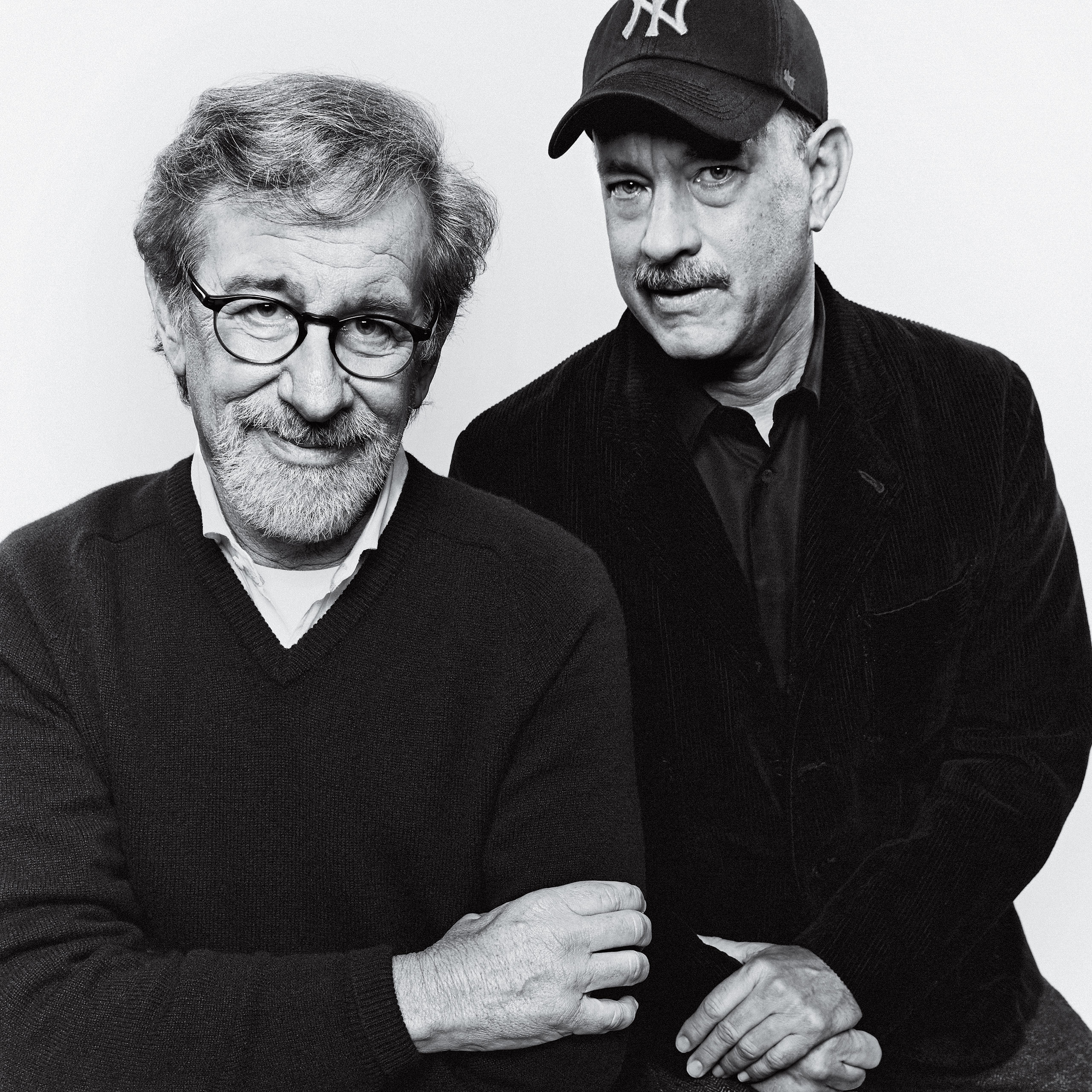 Portrait of director Steven Spielberg and actor Tom Hanks photographed at the Ritz Carlton hotel in New York City October 4, 2015.From  For Two Legends, History Is Personal.  October 19, 2015 issue.