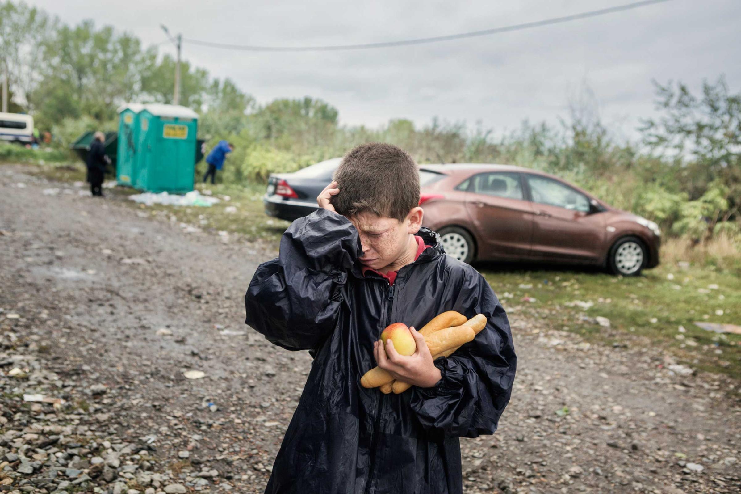 A boy from Syria in Tovarnik, Croatia, near the border with Syria, Sept. 2015.