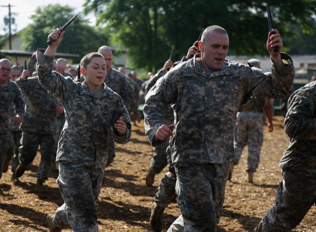 Female soldiers began attending the Army's grueling Ranger school earlier this year. (Army photo / Dacotah Lane)