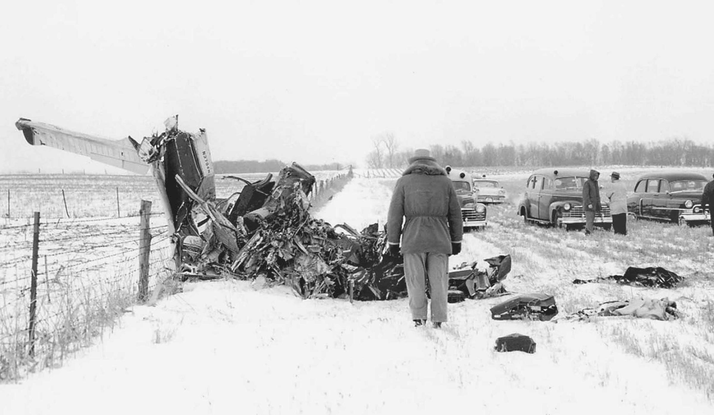 Buddy Holly plane crash site, five miles north of Clear Lake. 1959.