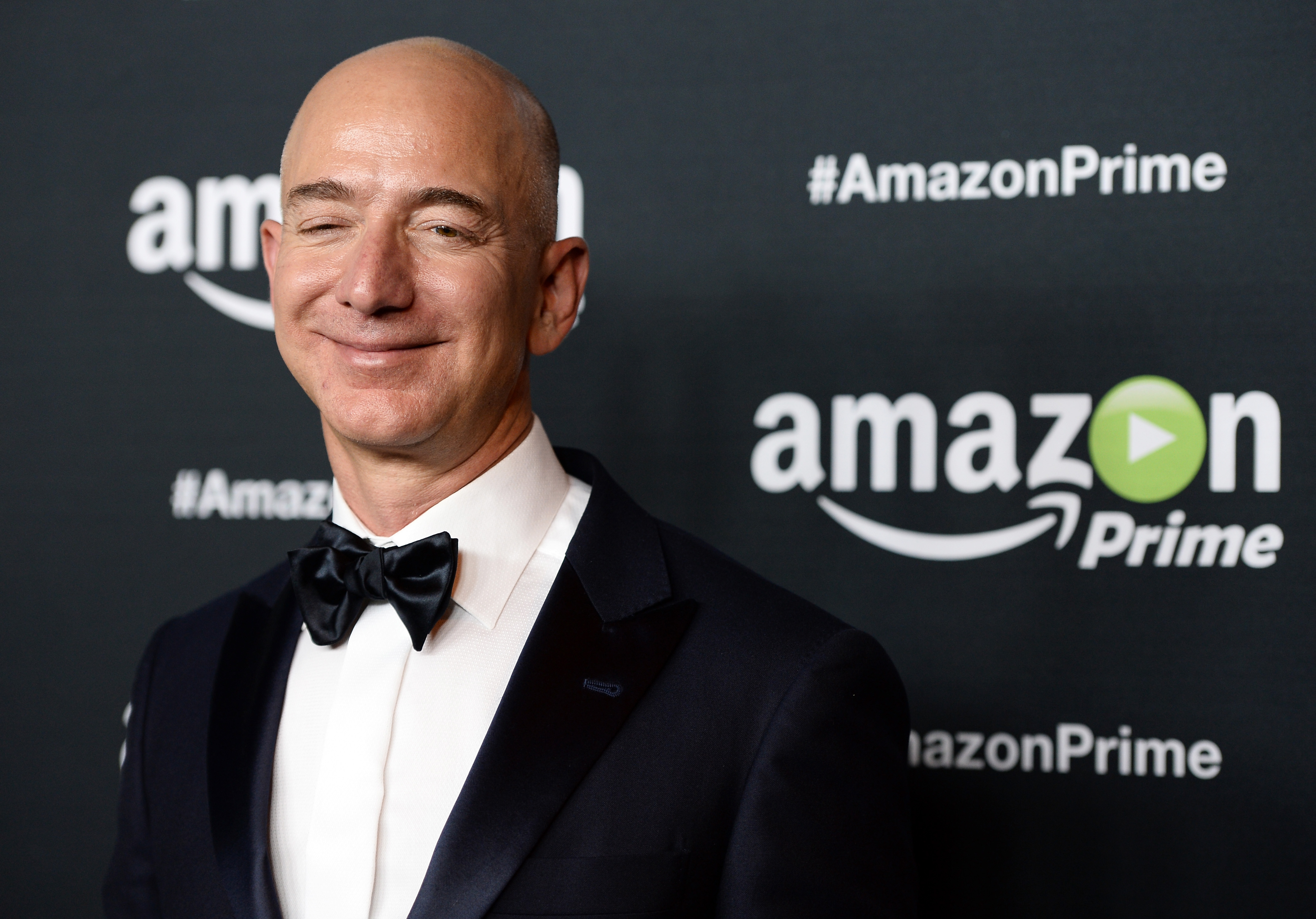 Founder and CEO of Amazon.com Jeff Bezos arrives at Amazon Video's 67th Primetime Emmy Celebration at The Standard Hotel on Sep. 20, 2015 in Los Angeles, California.