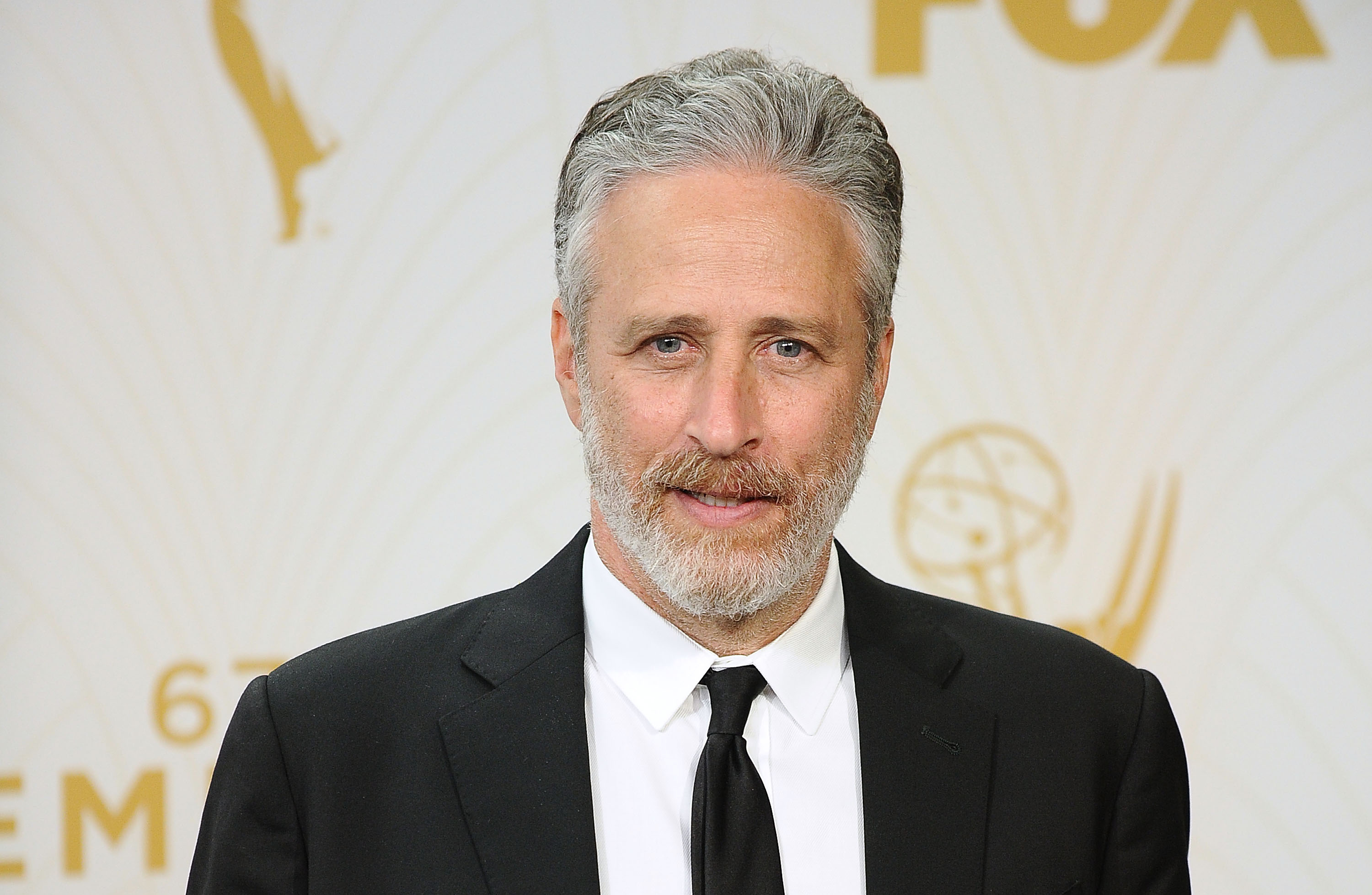 Jon Stewart poses in the press room at the 67th annual Primetime Emmy Awards at Microsoft Theater on September 20, 2015 in Los Angeles, California. (Jason LaVeris&mdash;FilmMagic/Getty Images)