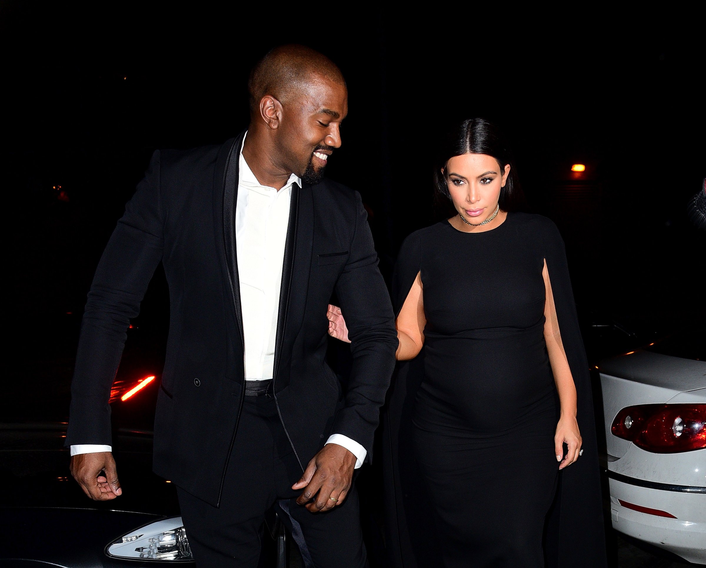NEW YORK, NY - SEPTEMBER 07:  Kanye West and Kim Kardashian seen on the streets of Manhattan on September 7, 2015 in New York City.  (Photo by James Devaney/GC Images)