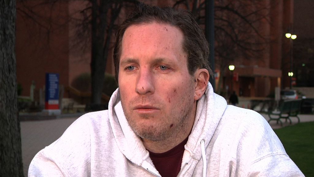 This image from video shows Boston Marathon bombing victim Kevin White during an interview with the Associated Press on April 17, 2013.