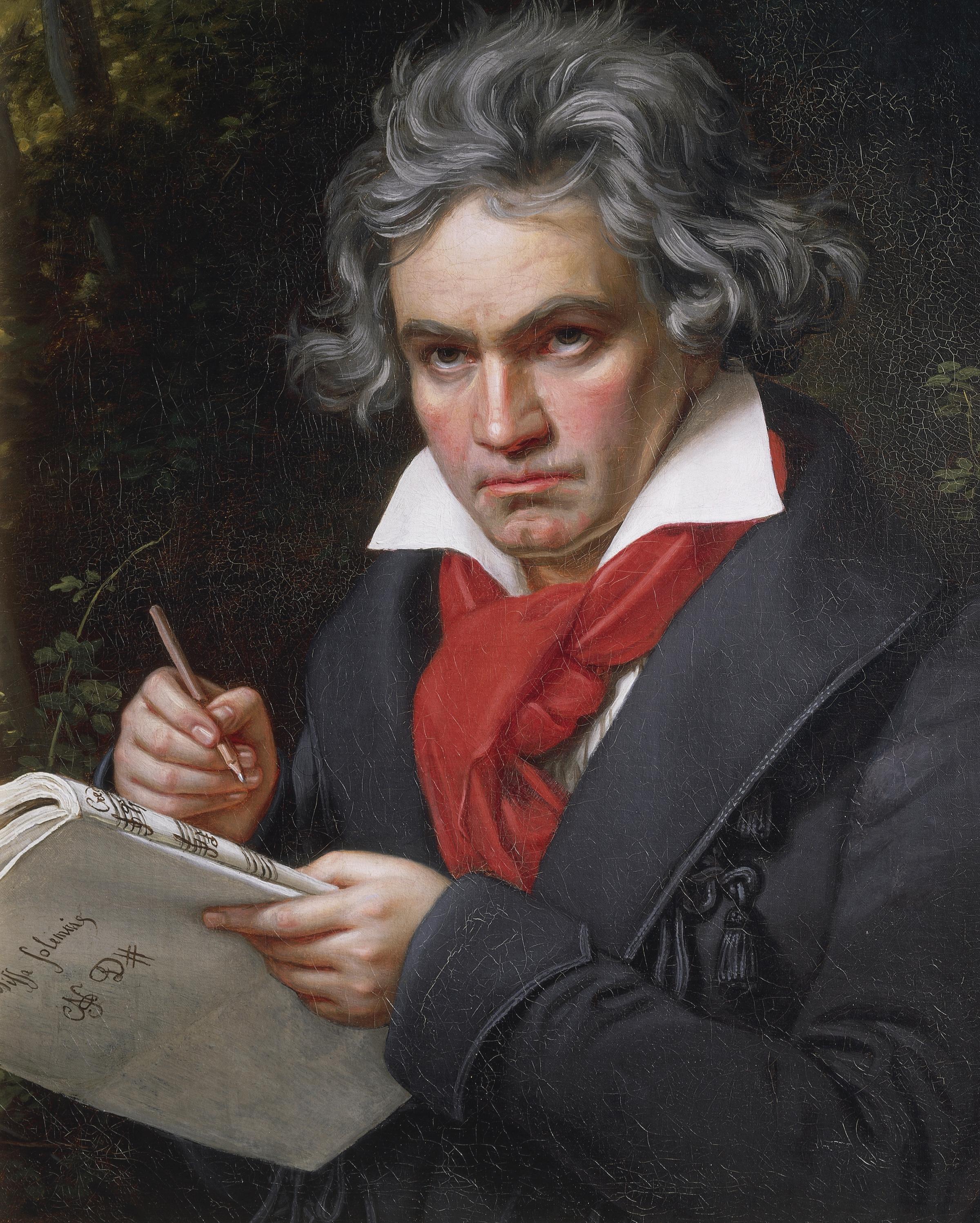 Portrait of Ludwig van Beethoven (1770-1827), 1819-1820. Painting by Joseph Karl Stieler (1781-1858).