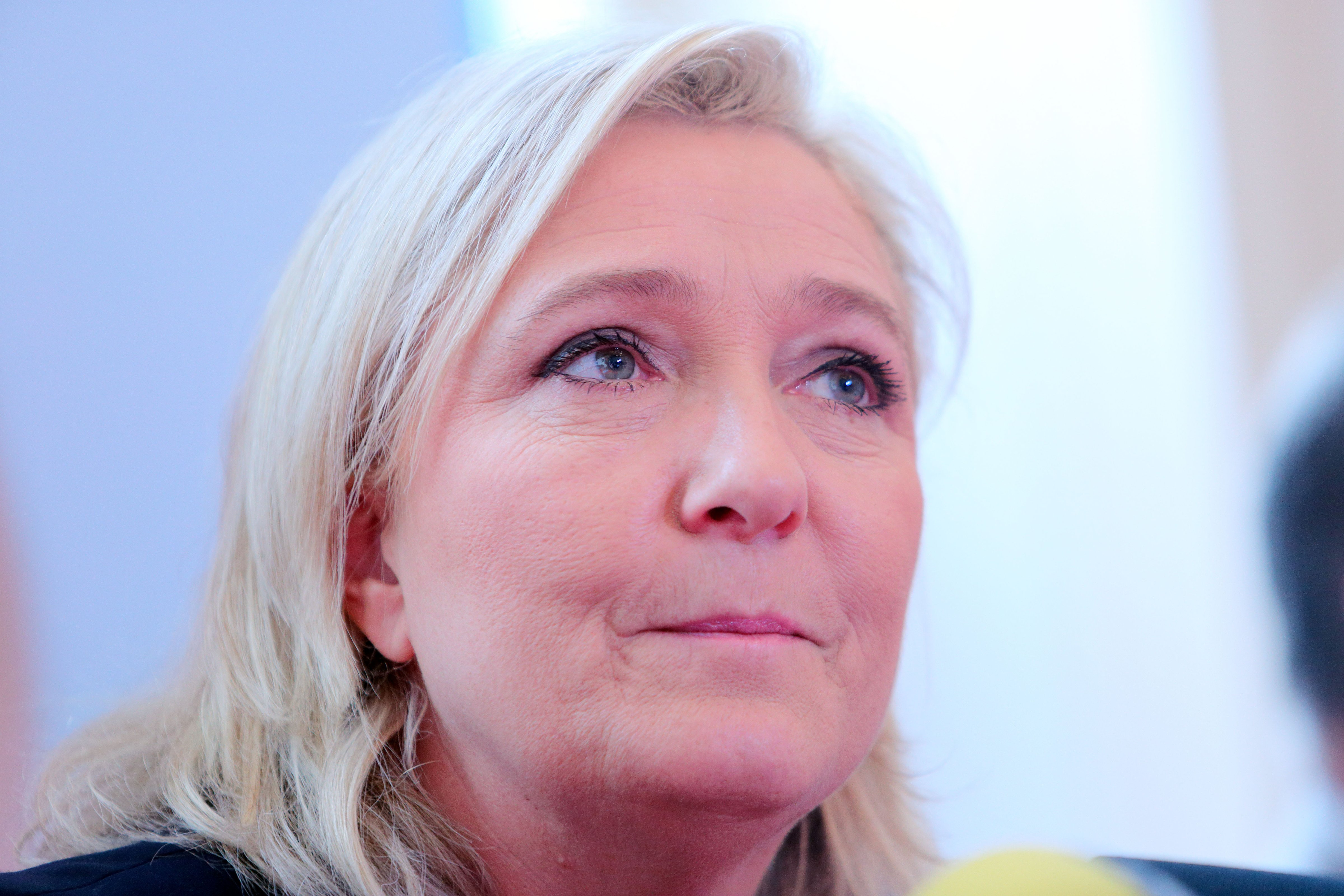 French Far-Right National Front President Marine Le Pen Gives A Press Conference After The First Round Of Regional Elections