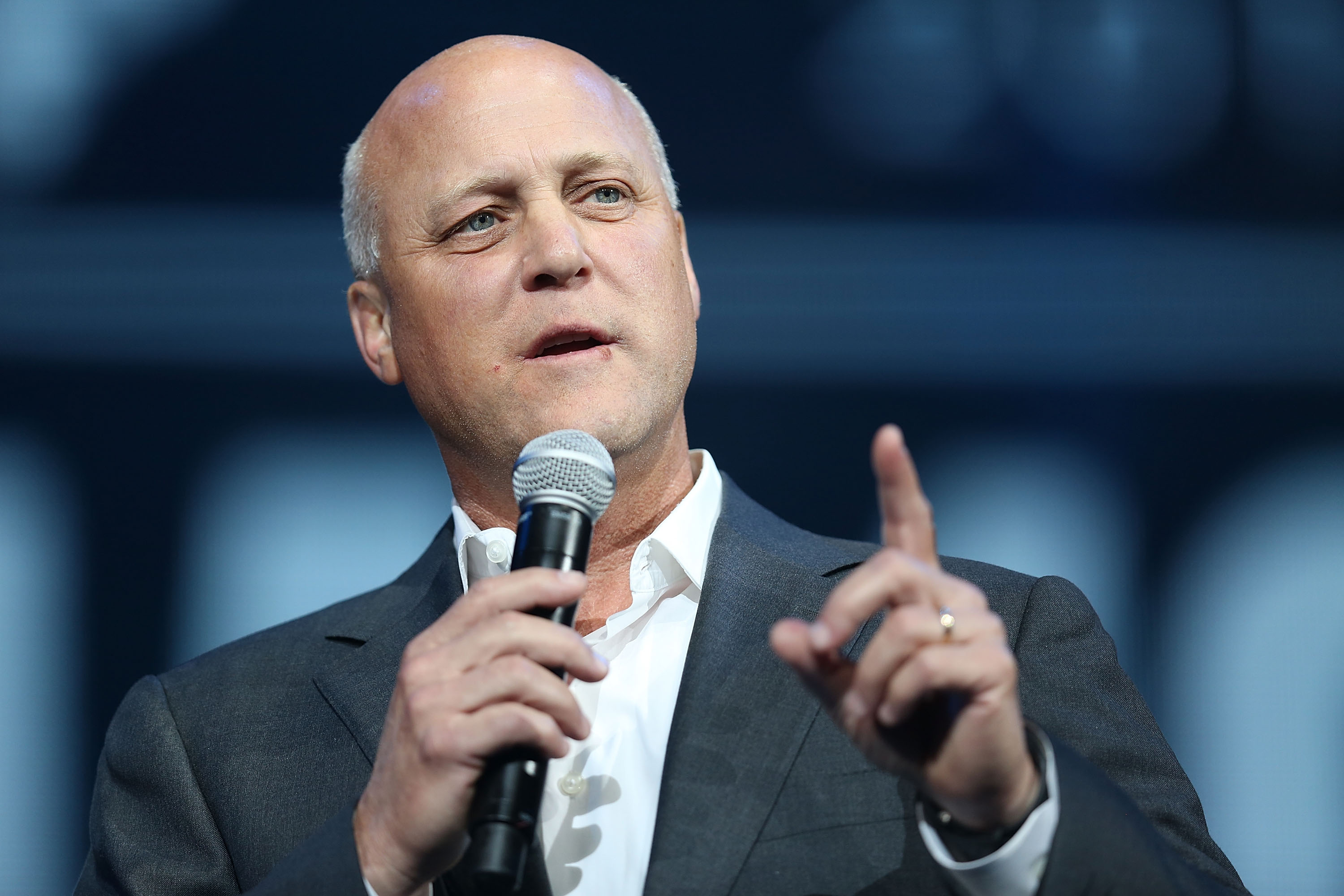 New Orleans Mayor Mitch Landrieu speaks during a Hurricane Katrina 10th anniversary event. (Joe Raedle—Getty Images)