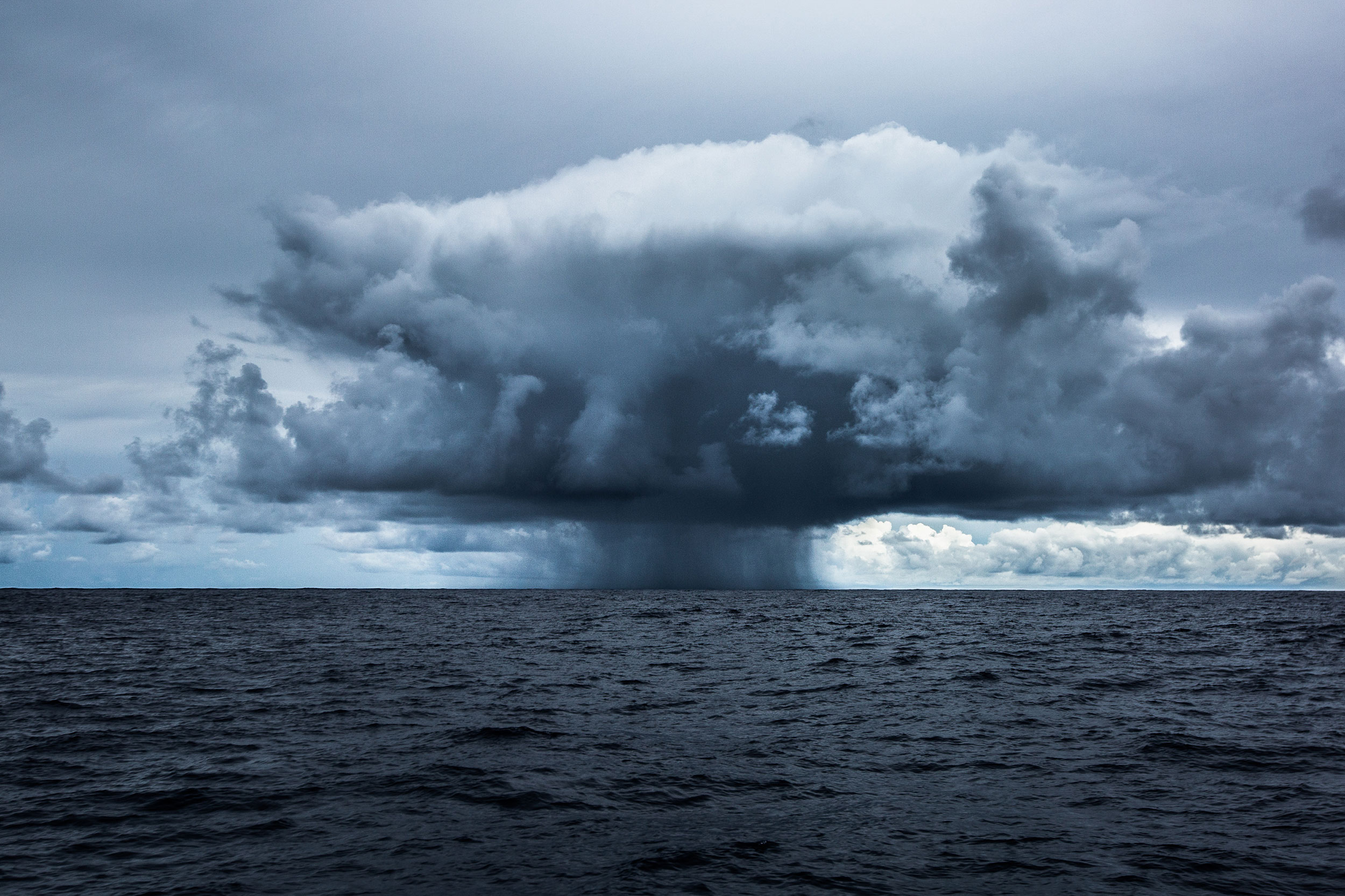 A storm cloud resembling an atomic bomb is seen during the Leg 4 Volvo Ocean Race from Sanya to Auckland in Sanya, China on Feb. 26, 2015.