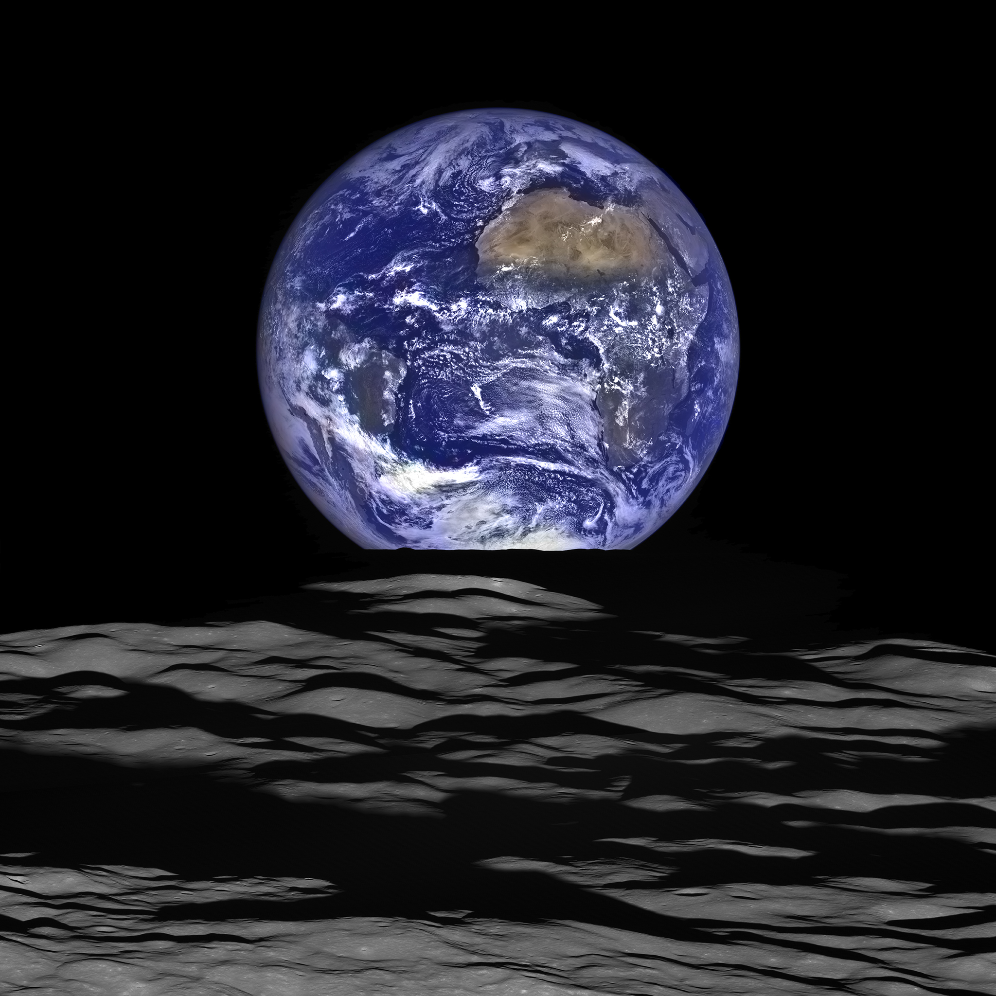 NASA's Lunar Reconnaissance Orbiter (LRO) recently captured a unique view of Earth from the spacecraft's vantage point in orbit around the moon. (NASA/Goddard/Arizona State University)