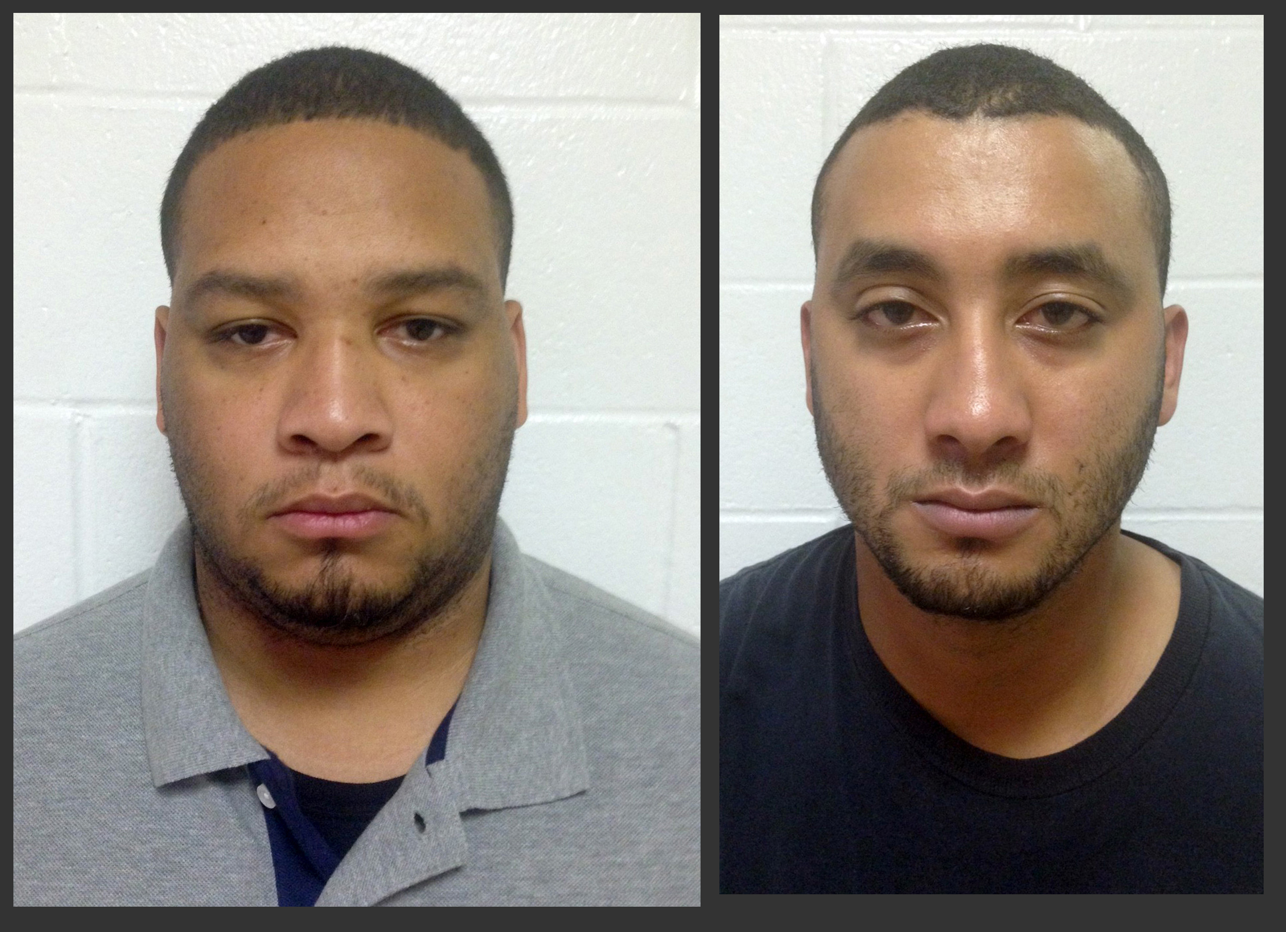 Marksville City Marshal Derrick Stafford, left, and Marksville City Marshal Norris Greenhouse Jr. were arrested on charges of second-degree murder and attempted second-degree murder in the Nov. 3, 2015 in Marksville, La. (Louisiana State Police/AP)
