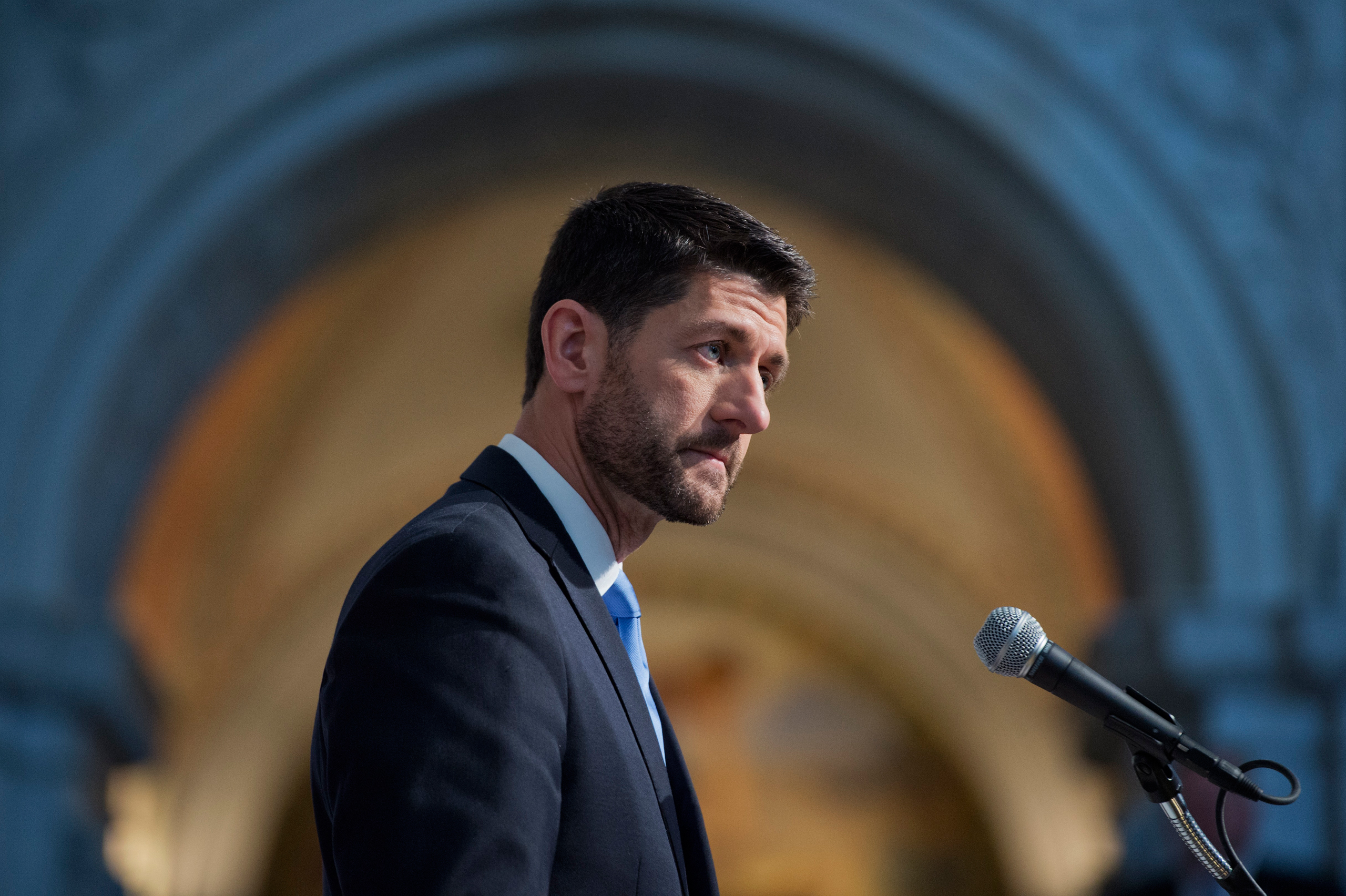 Ryan, at the Library of Congress in December, discusses the country's challenges how to address them (Tom Williams—CQ Roll Call/Getty Images)
